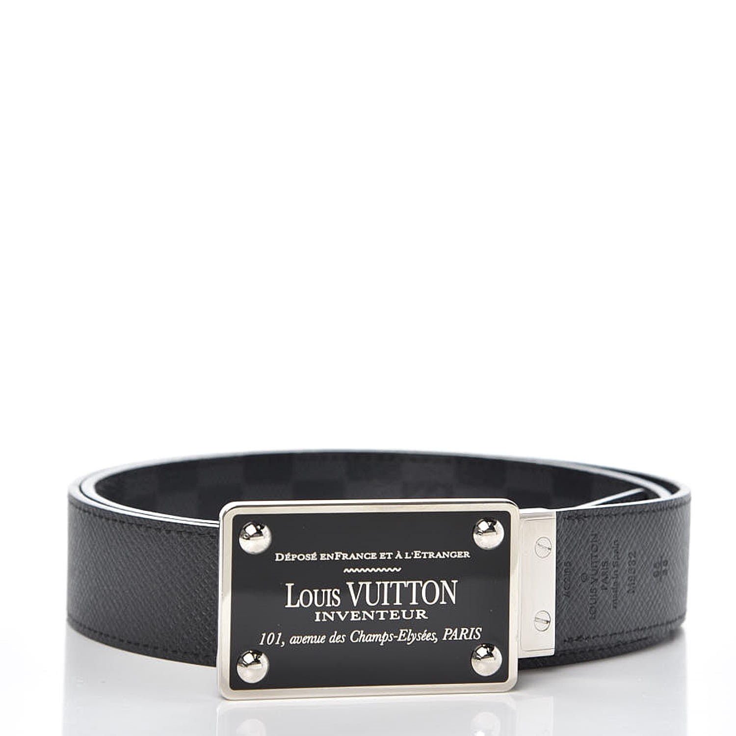 Louis Vuitton Damier Graphite Canvas Reversible Inventeur Belt 100CM Louis  Vuitton