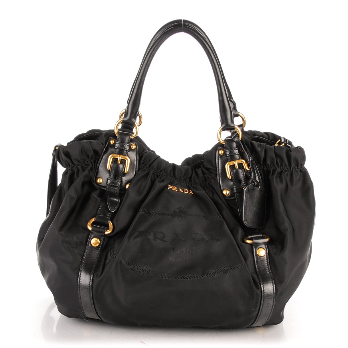 PRADA Tessuto Nylon Logo Tote Nero Black 157005