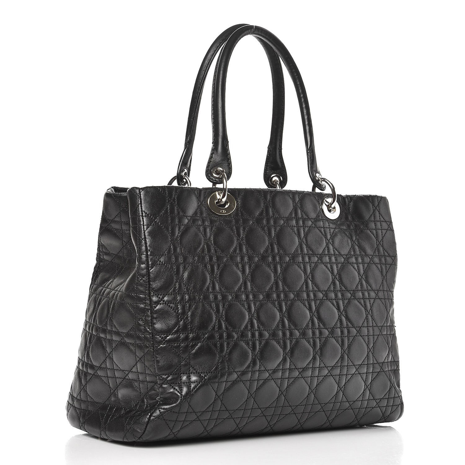 CHRISTIAN DIOR Lambskin Cannage Large Soft Lady Dior Shopping Tote ...