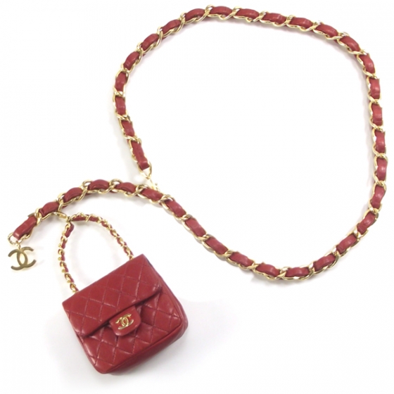 chanel red belt bag