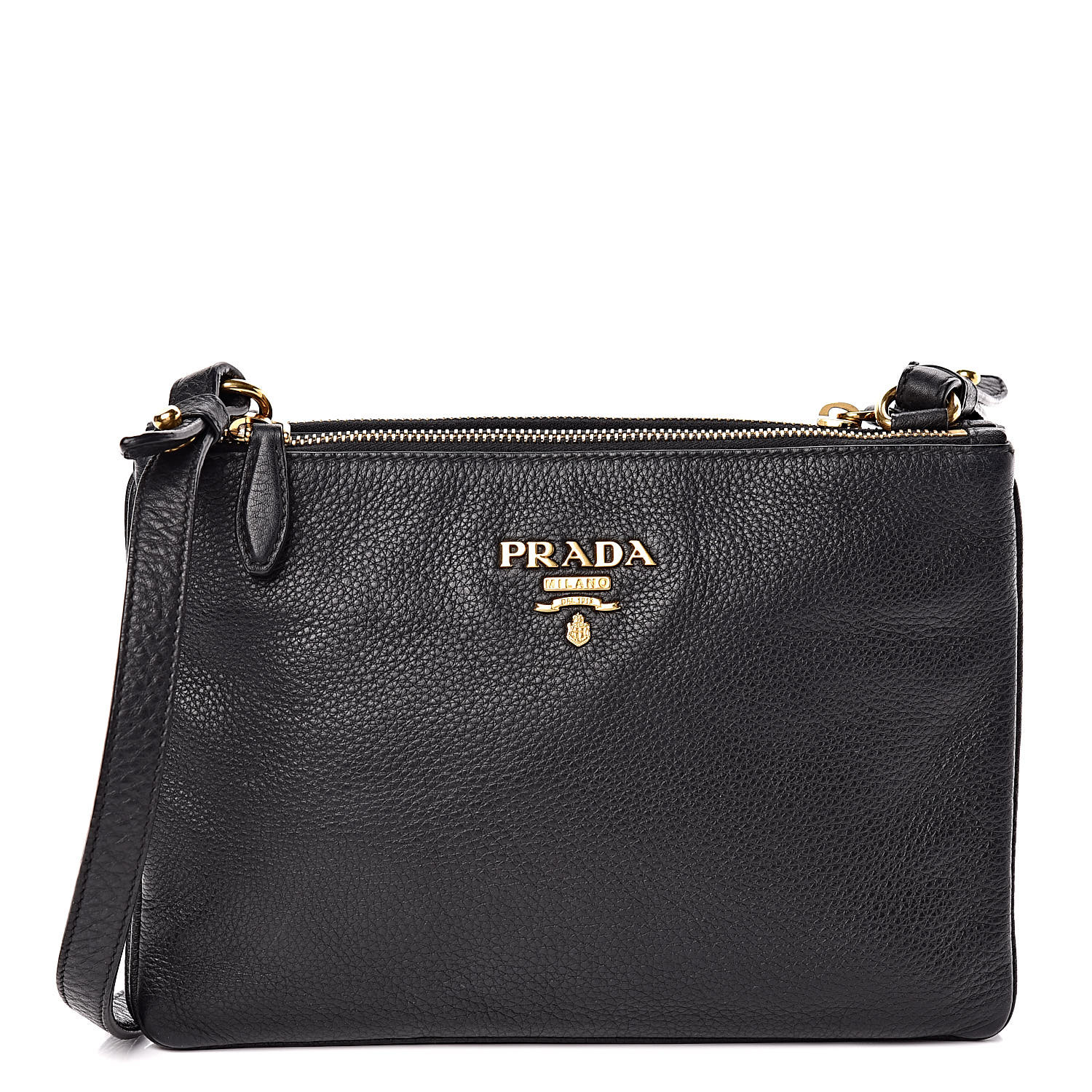 black double zip cross body bag