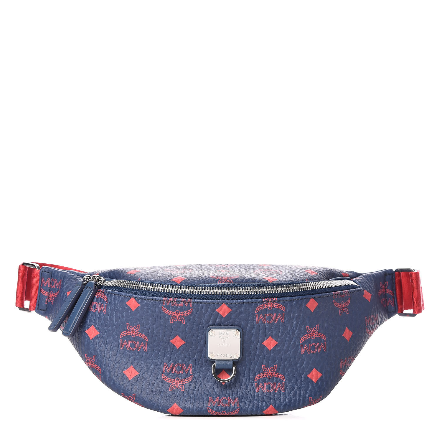 blue and red mcm bag