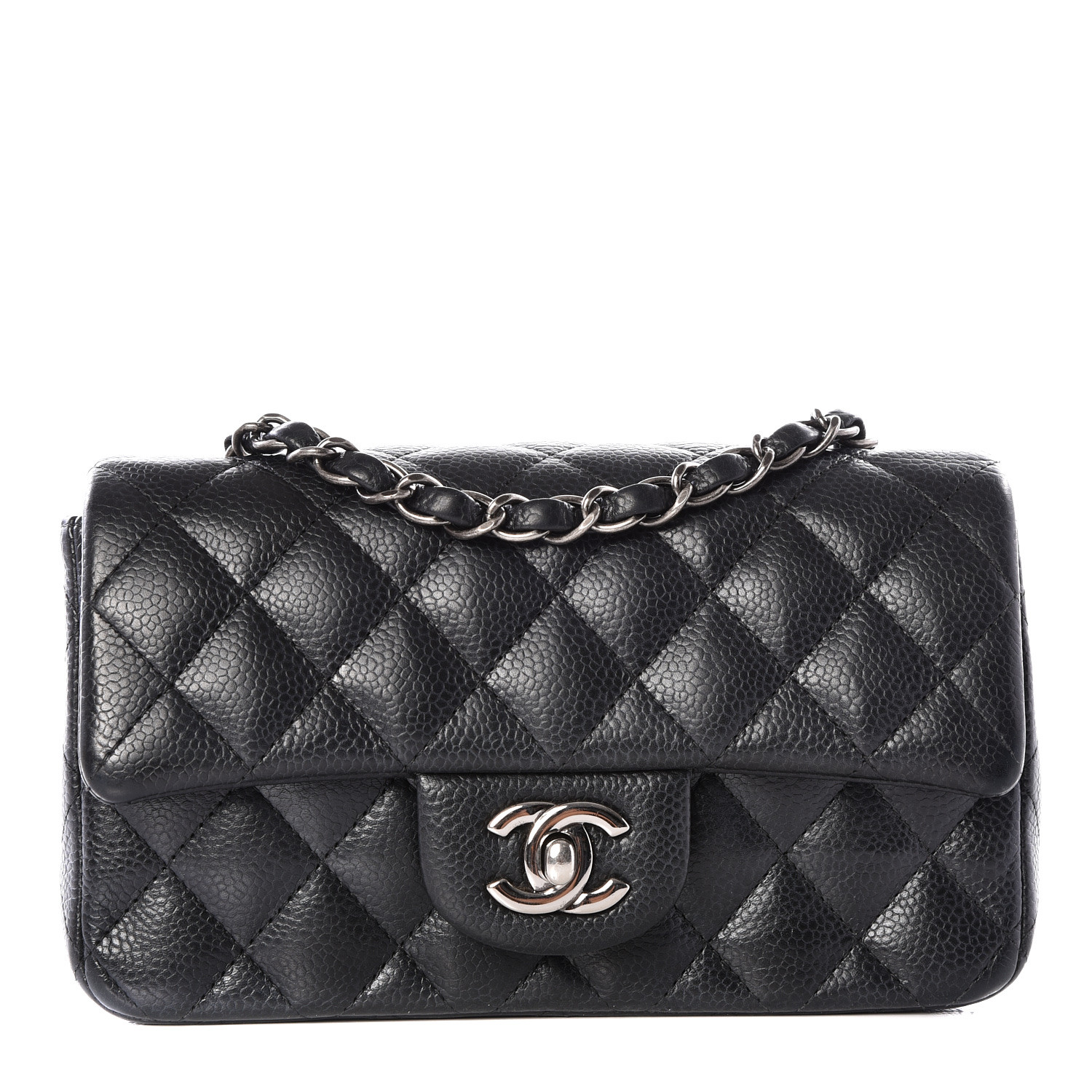 chanel caviar quilted mini rectangular flap black