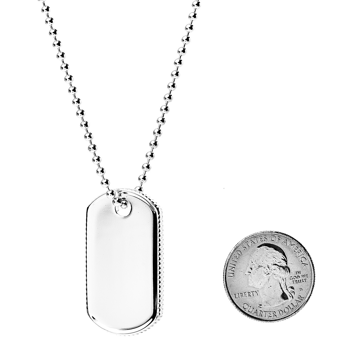 TIFFANY Sterling Silver Coin Edge Dog Tag Necklace 535567 | FASHIONPHILE