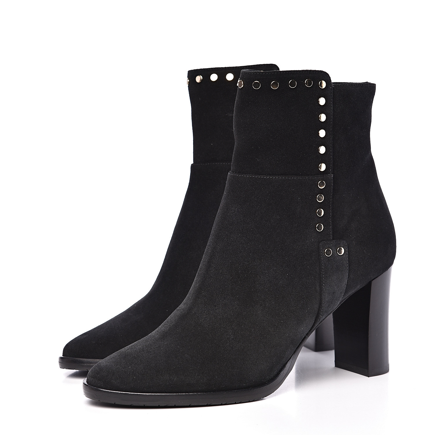 JIMMY CHOO Suede Harlow Ankle Boots 38 Black 539046