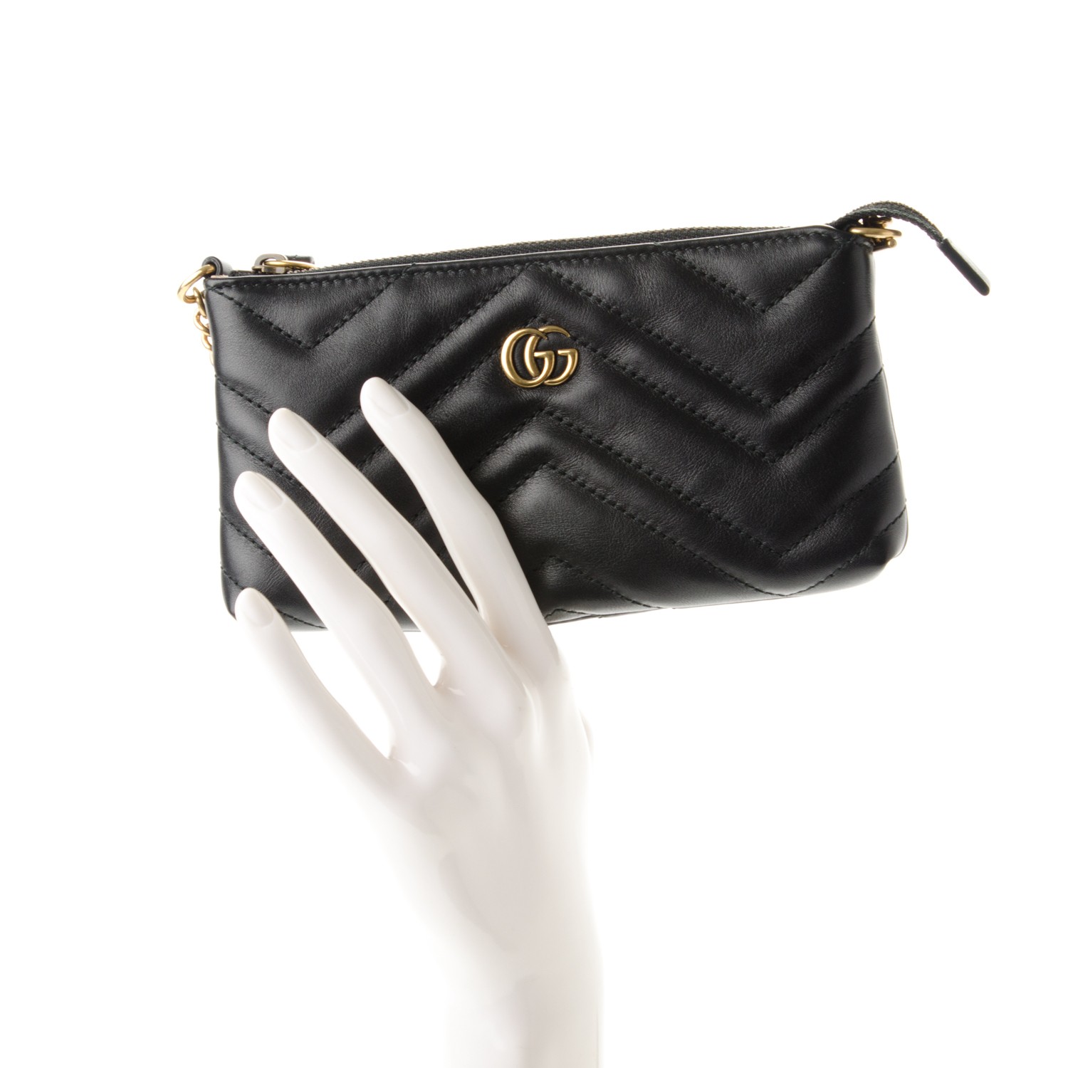 gucci marmont mini chain bag black