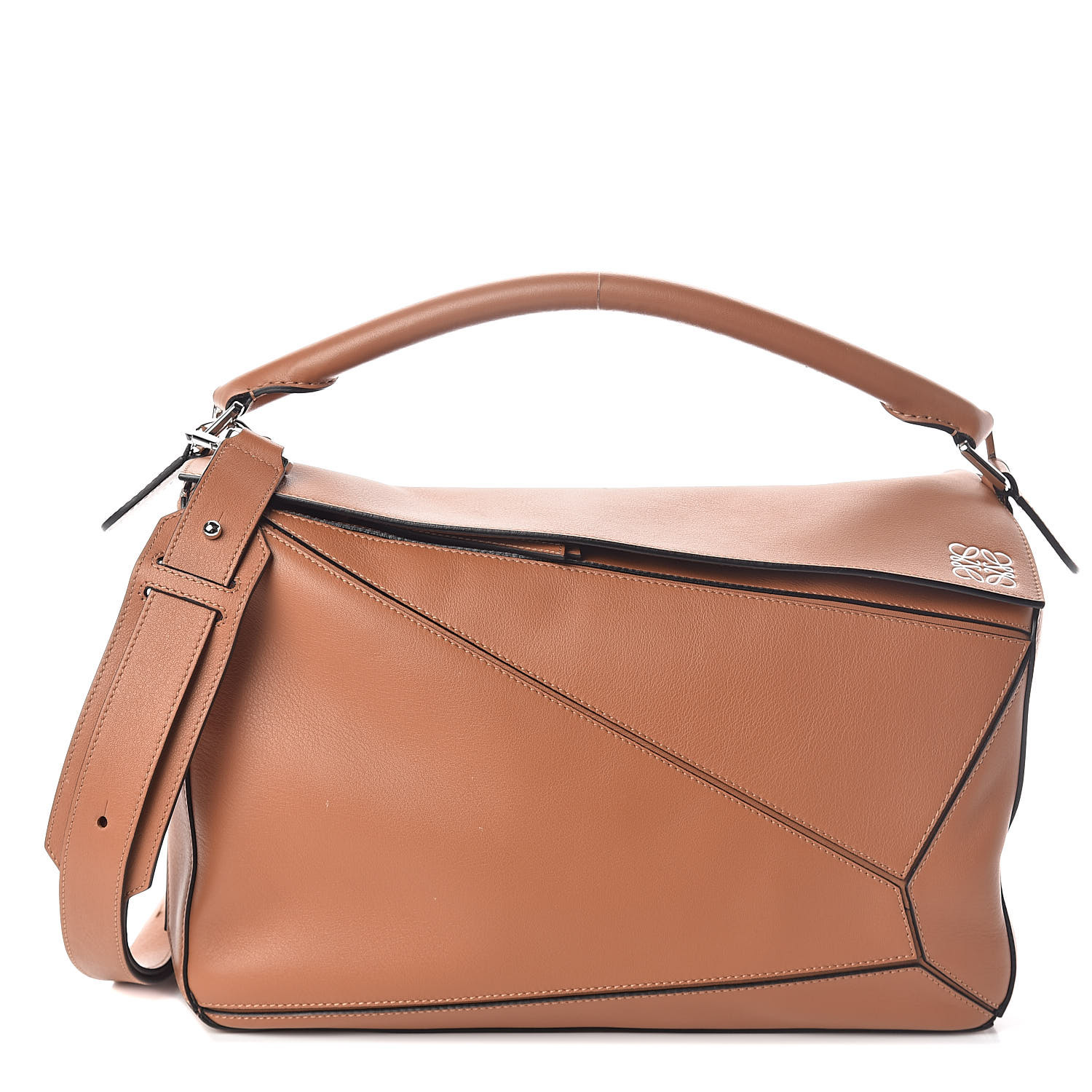 LOEWE Calfskin Large Puzzle Bag Tan 514258