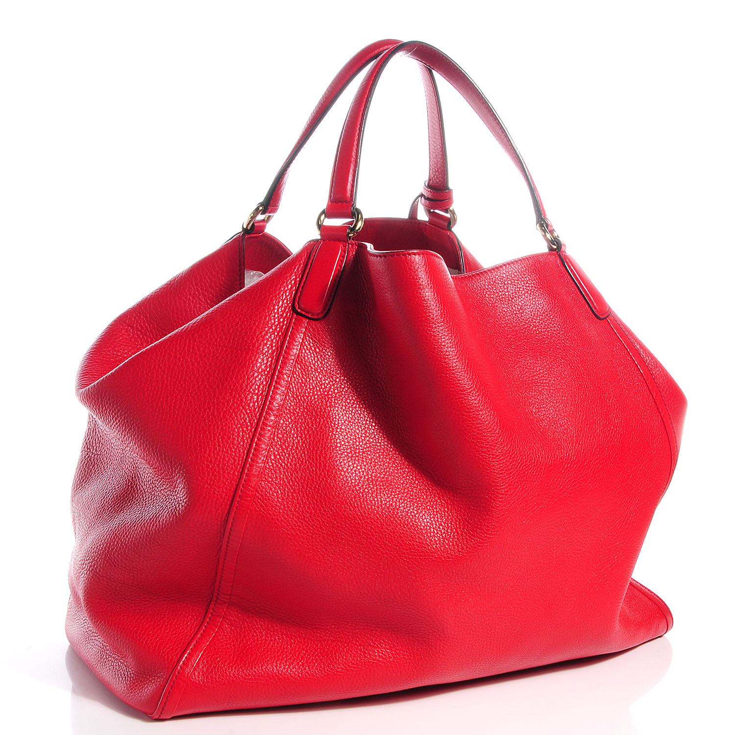 GUCCI Leather Large Soho Shoulder Bag Red 71336