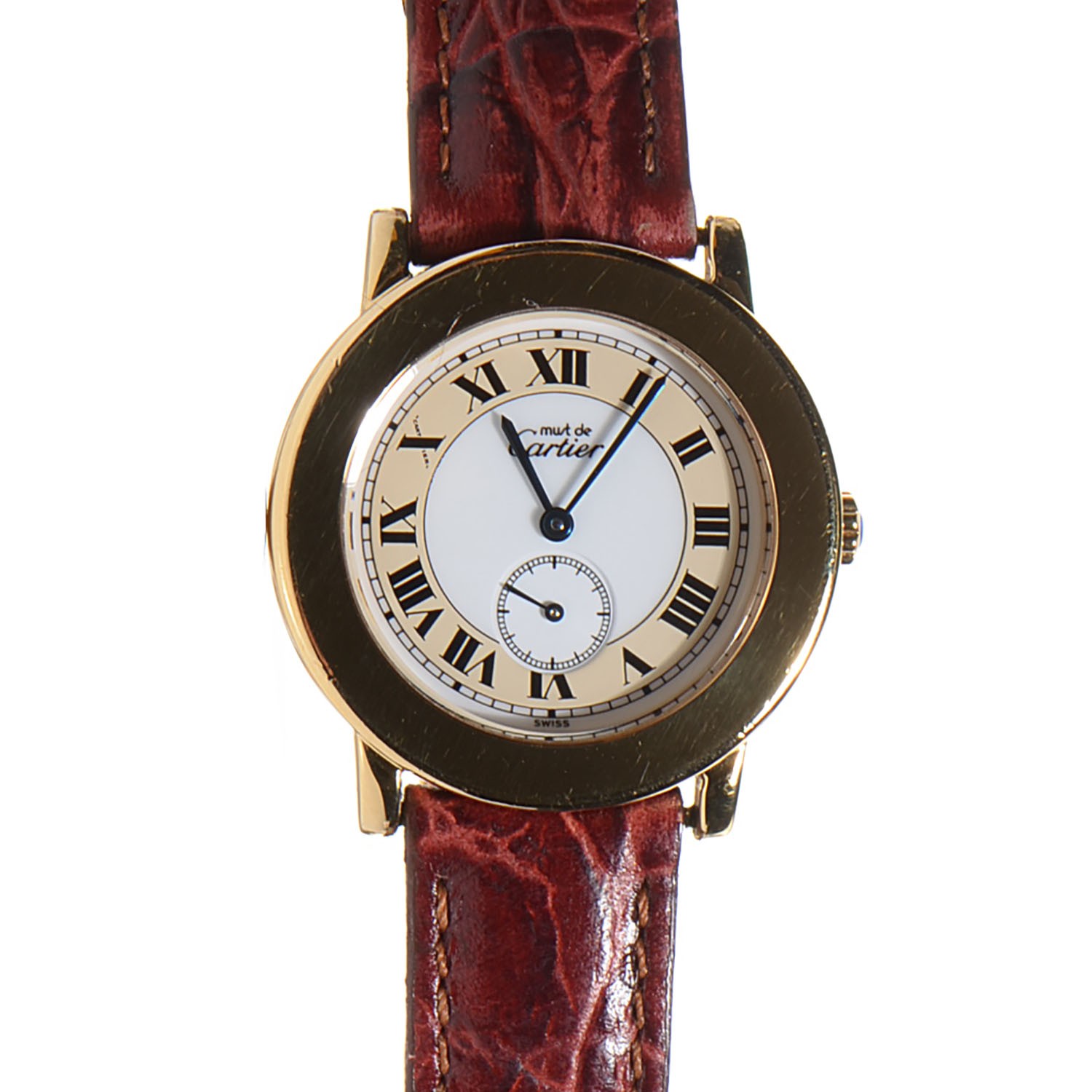 CARTIER 18K Gold 32mm Must de Cartier Vermeil Watch 97310