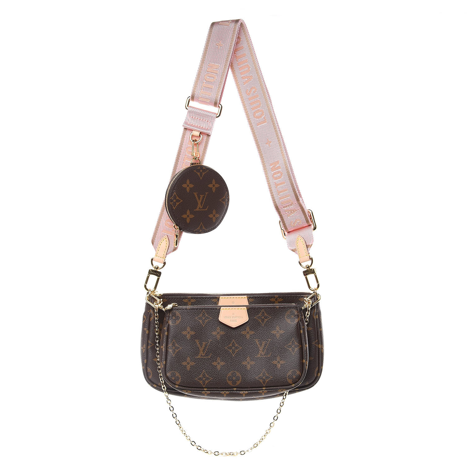 LOUIS VUITTON Monogram Multi Pochette Accessories Rose Clair 454739 ...