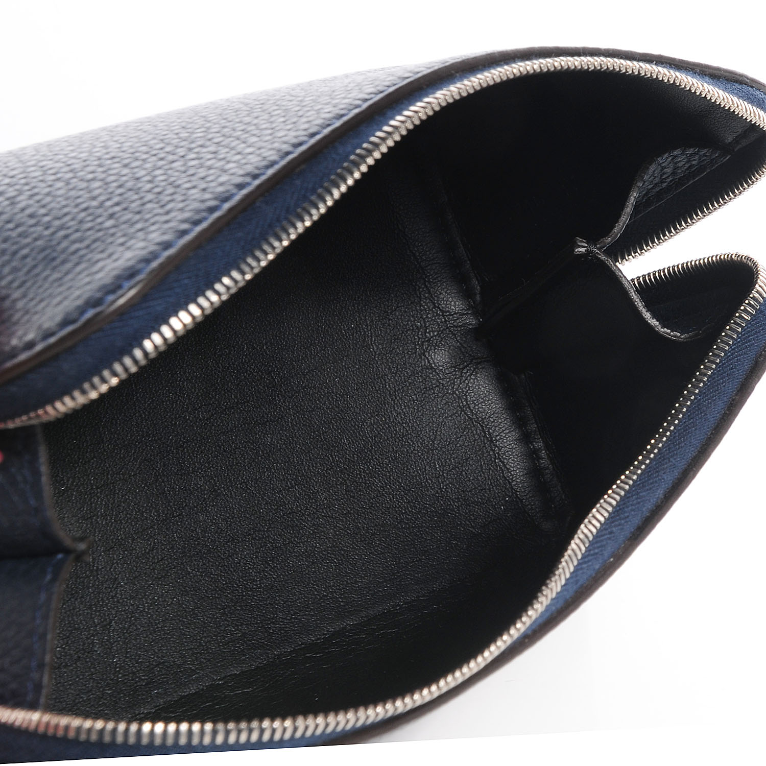 CELINE Textured Calfskin Cosmetic Pouch Bag Navy 80871