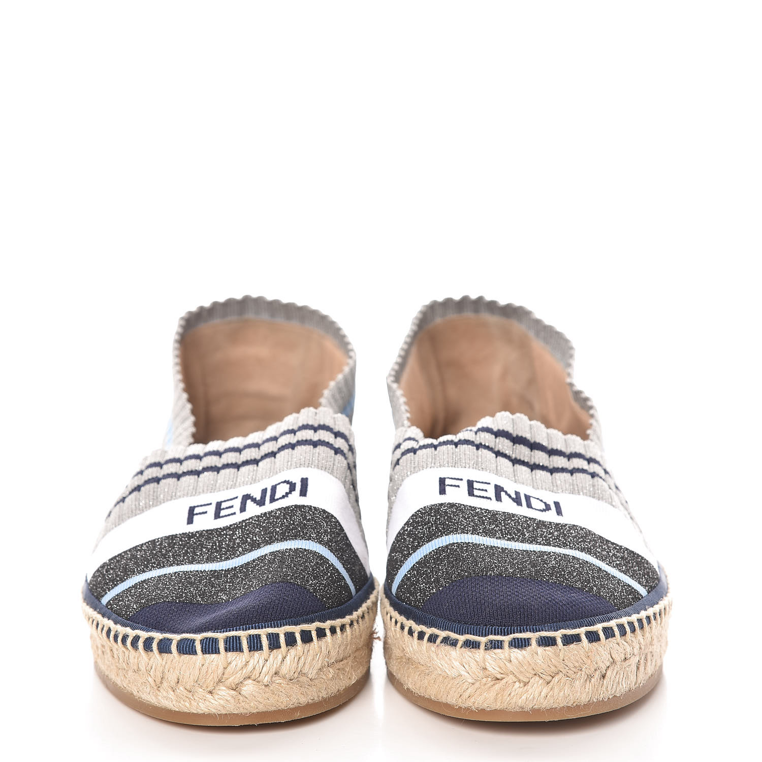 FENDI Knit Rockoko Logo Sock Espadrille 