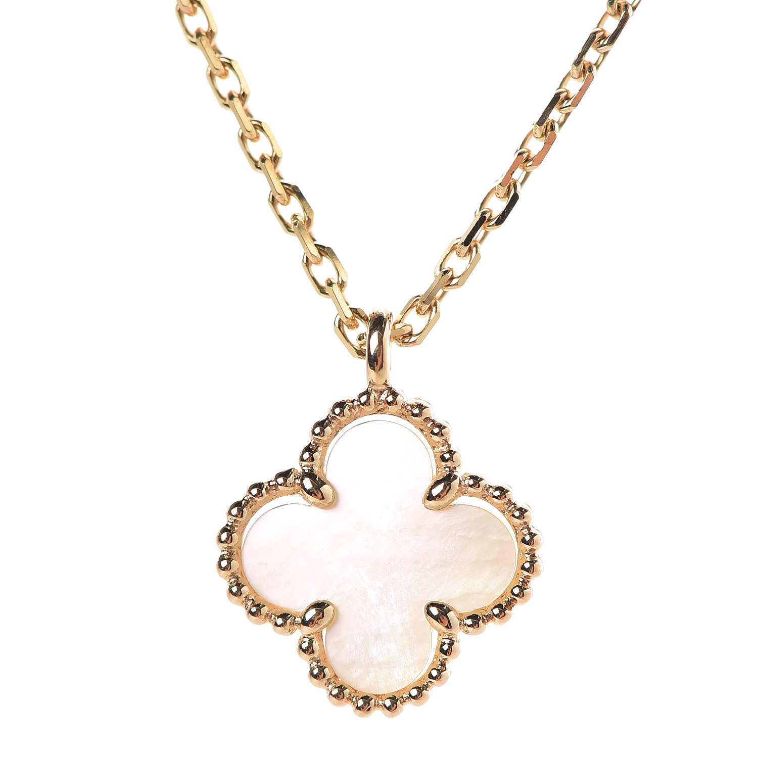 VAN CLEEF & ARPELS 18K Yellow Gold Mother of Pearl Sweet Alhambra ...