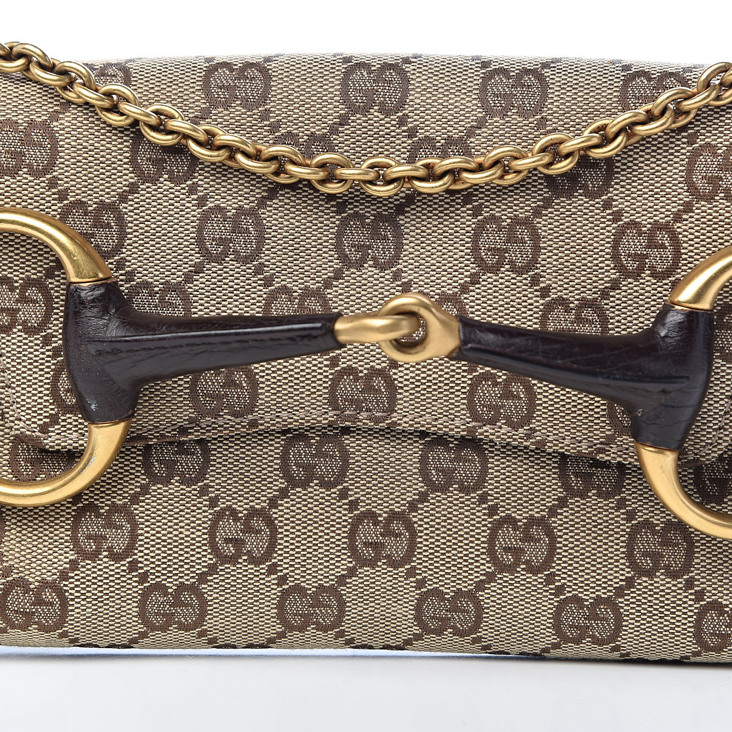 gucci monogram horsebit clutch