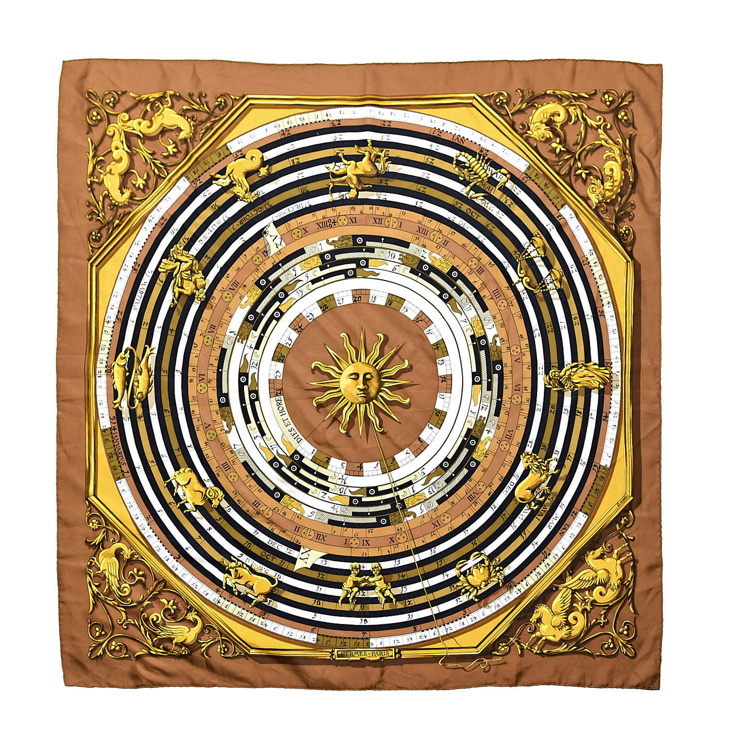 HERMES Silk Dies Et Hore Scarf 90 515363