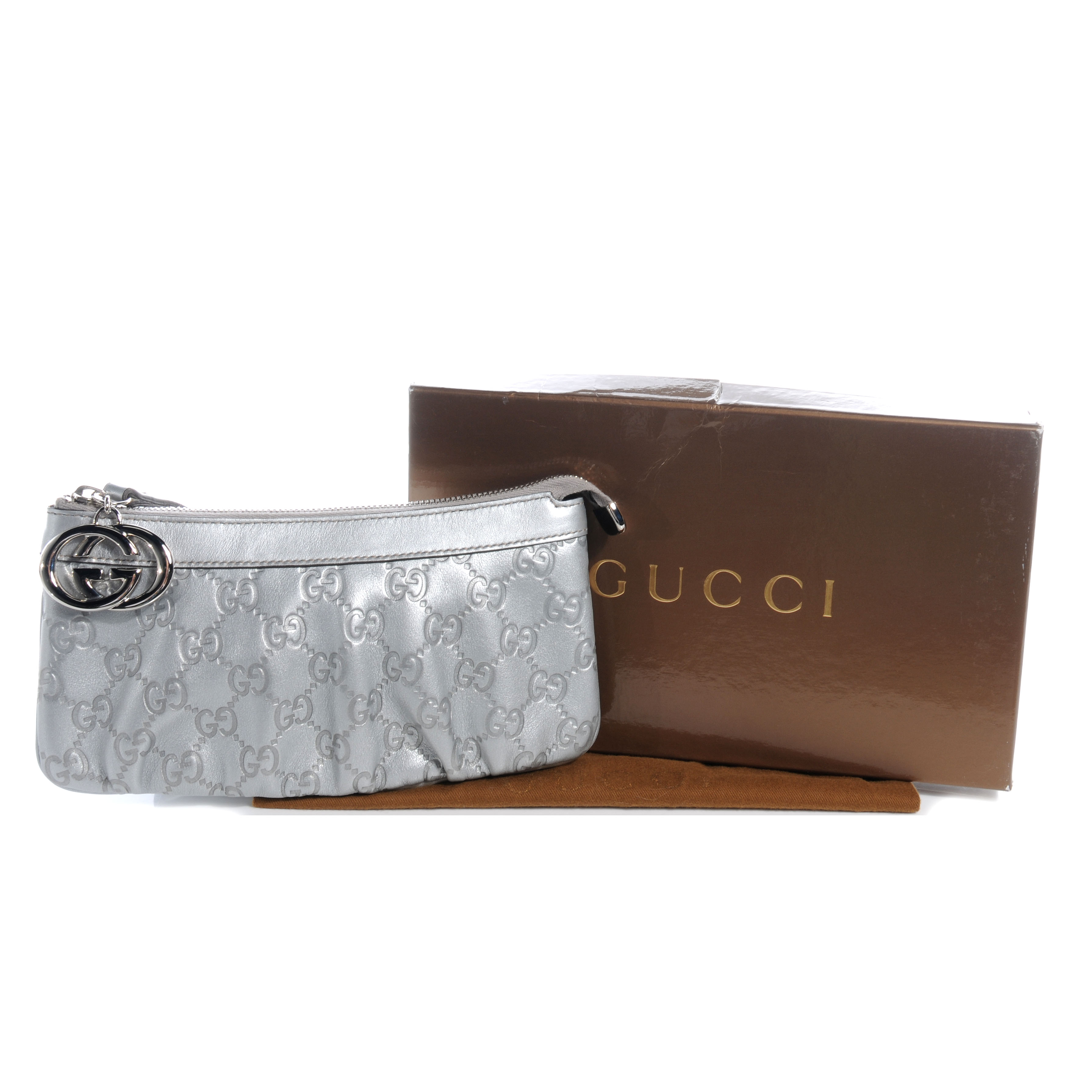 gucci leather wristlet