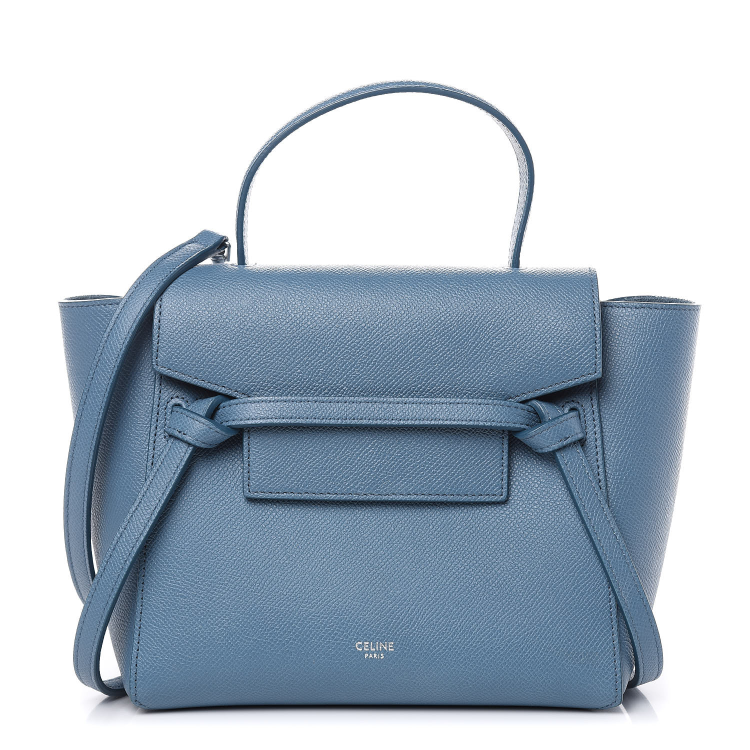 CELINE Grained Calfskin Nano Belt Bag Slate Blue 416101