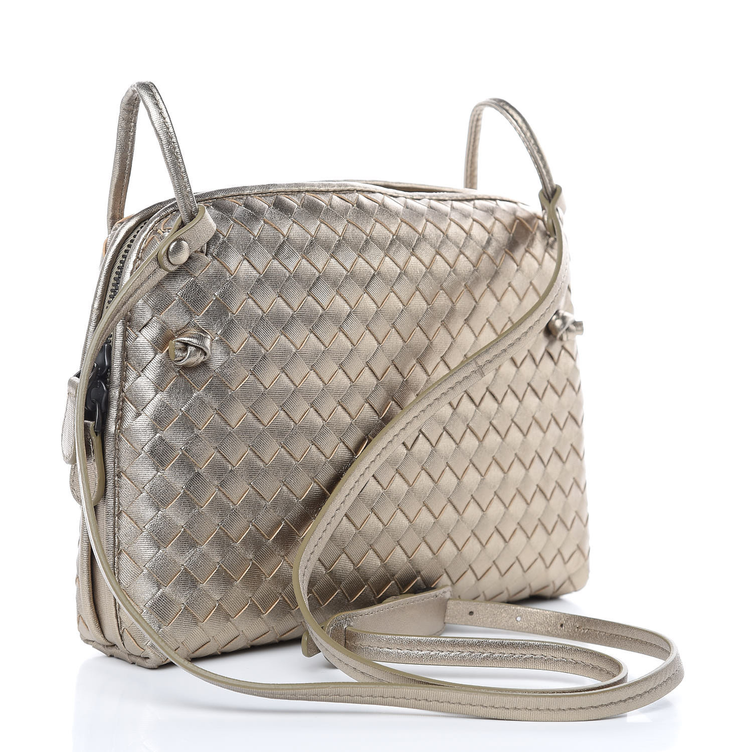 BOTTEGA VENETA Metallic Grosgrain Intrecciato Pillow Crossbody ...