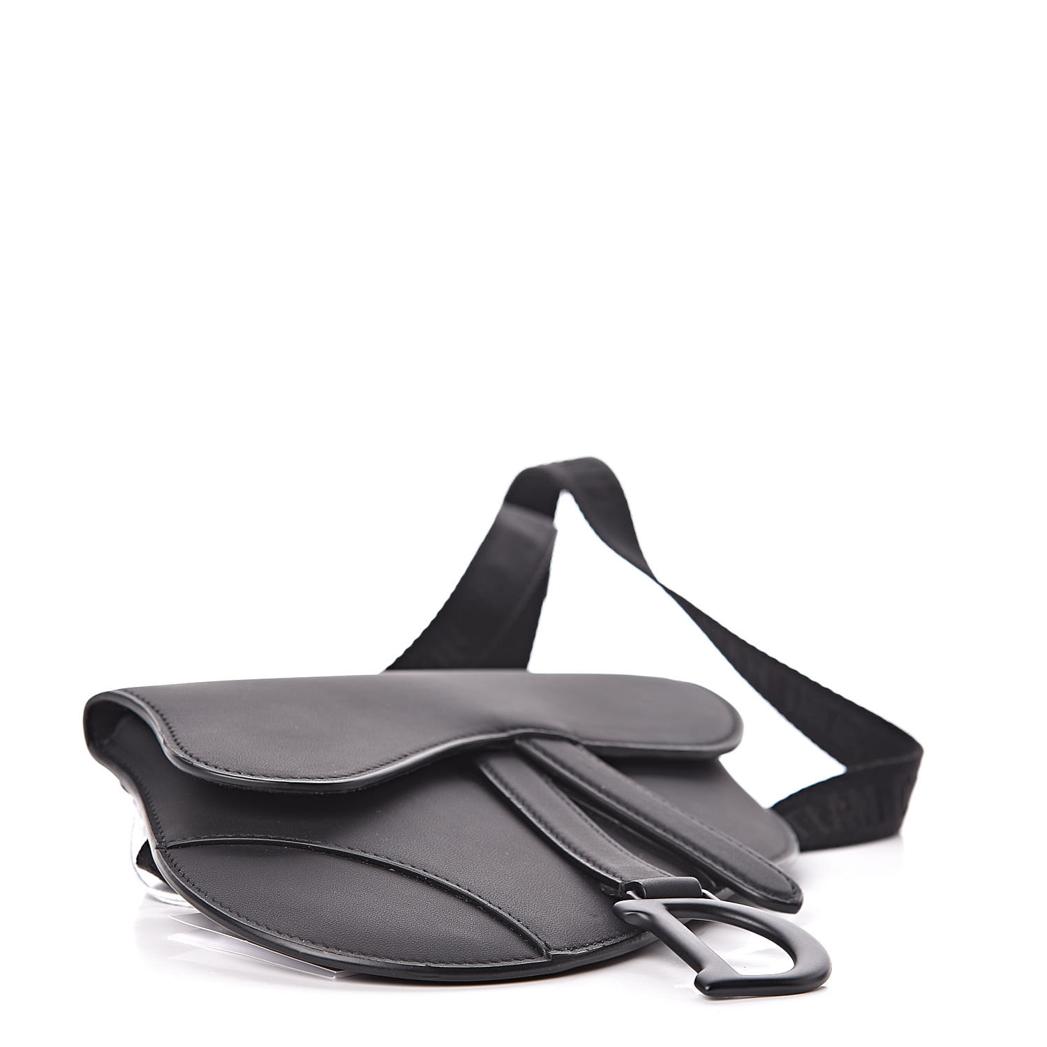 dior black calfskin saddle bag