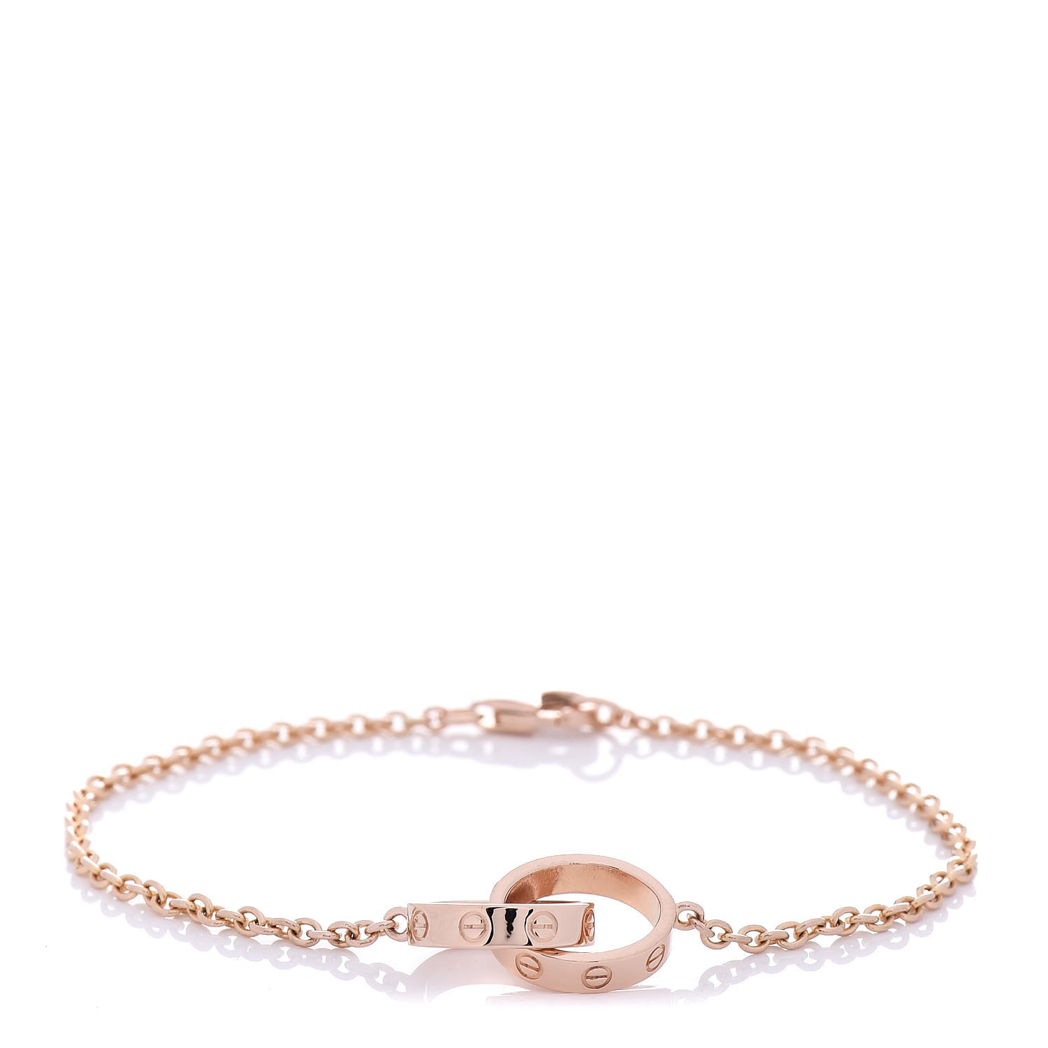 CARTIER 18K Pink Gold Interlocking LOVE Bracelet 461550 | FASHIONPHILE