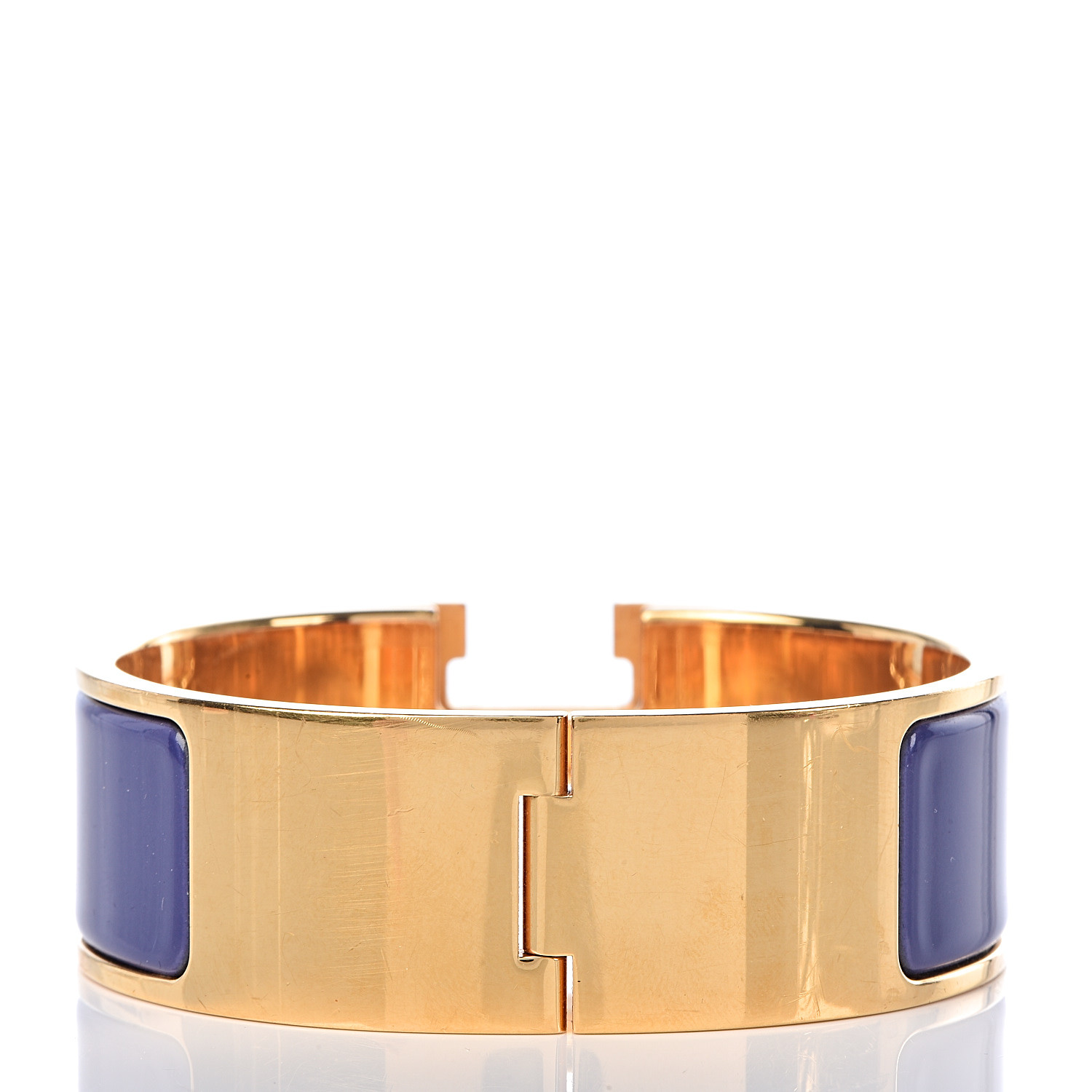 HERMES Enamel Wide Clic Clac H Bracelet PM Violet 488058