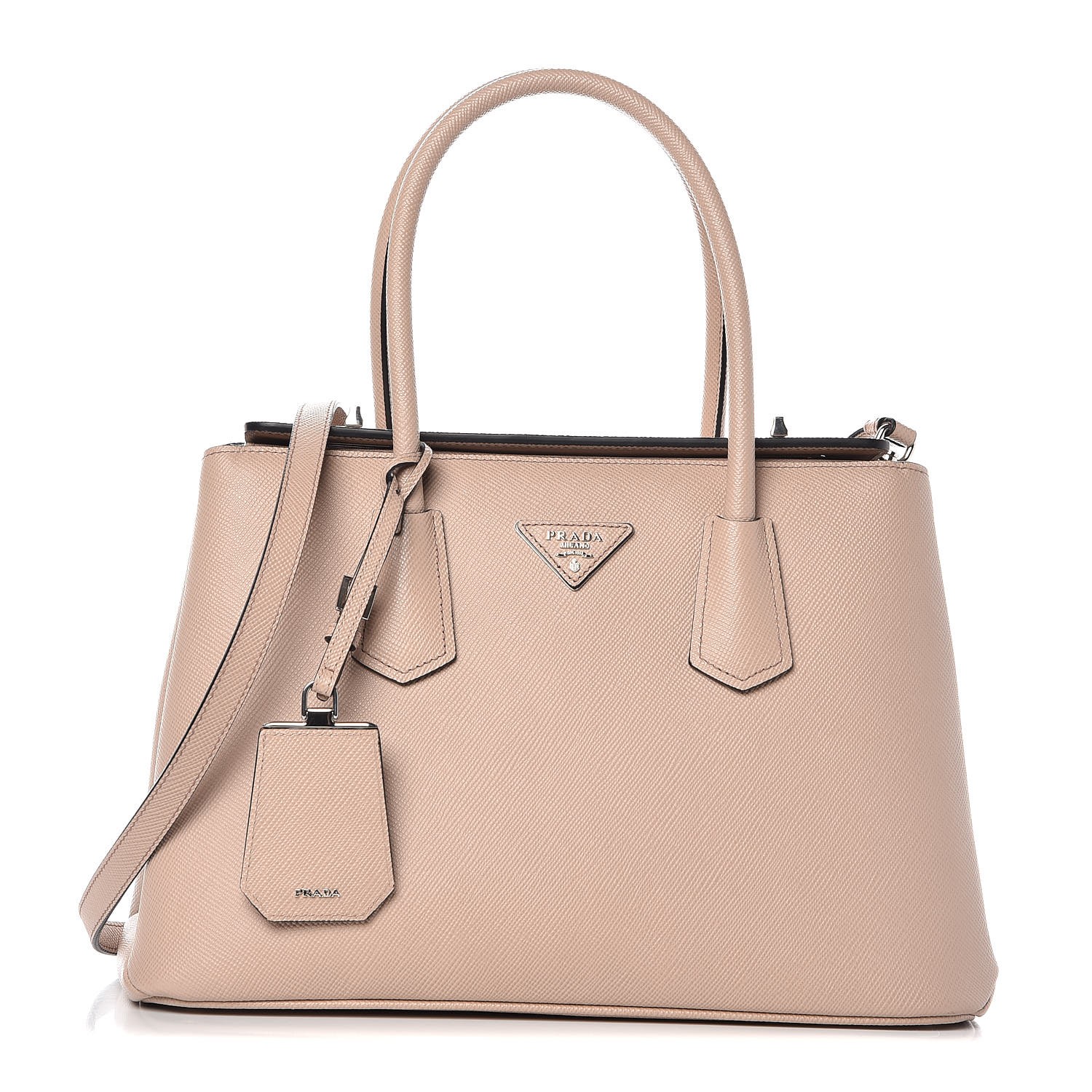 PRADA Saffiano Cuir Twin Tote Cammeo 327185