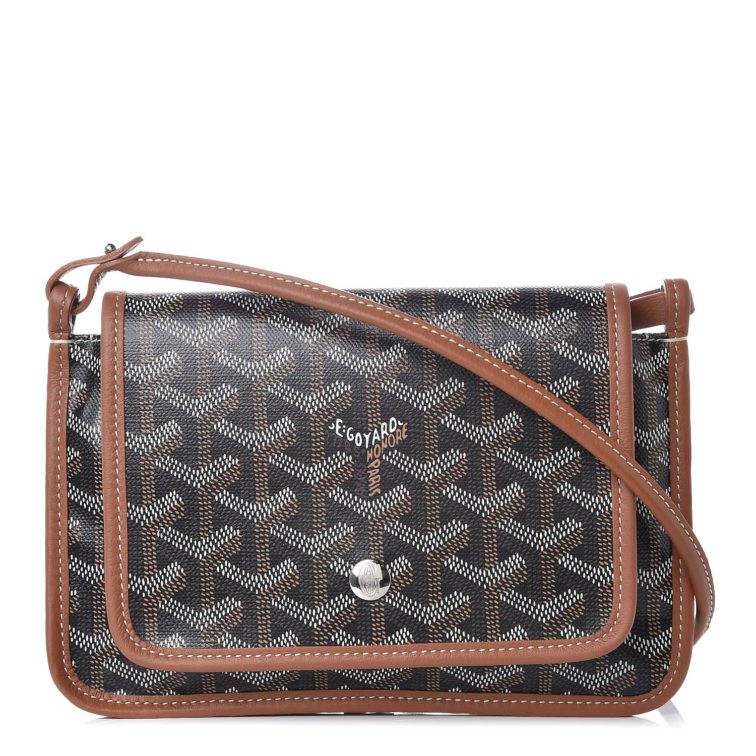 GOYARD Goyardine Plumet Wallet Clutch Black Gold 356607