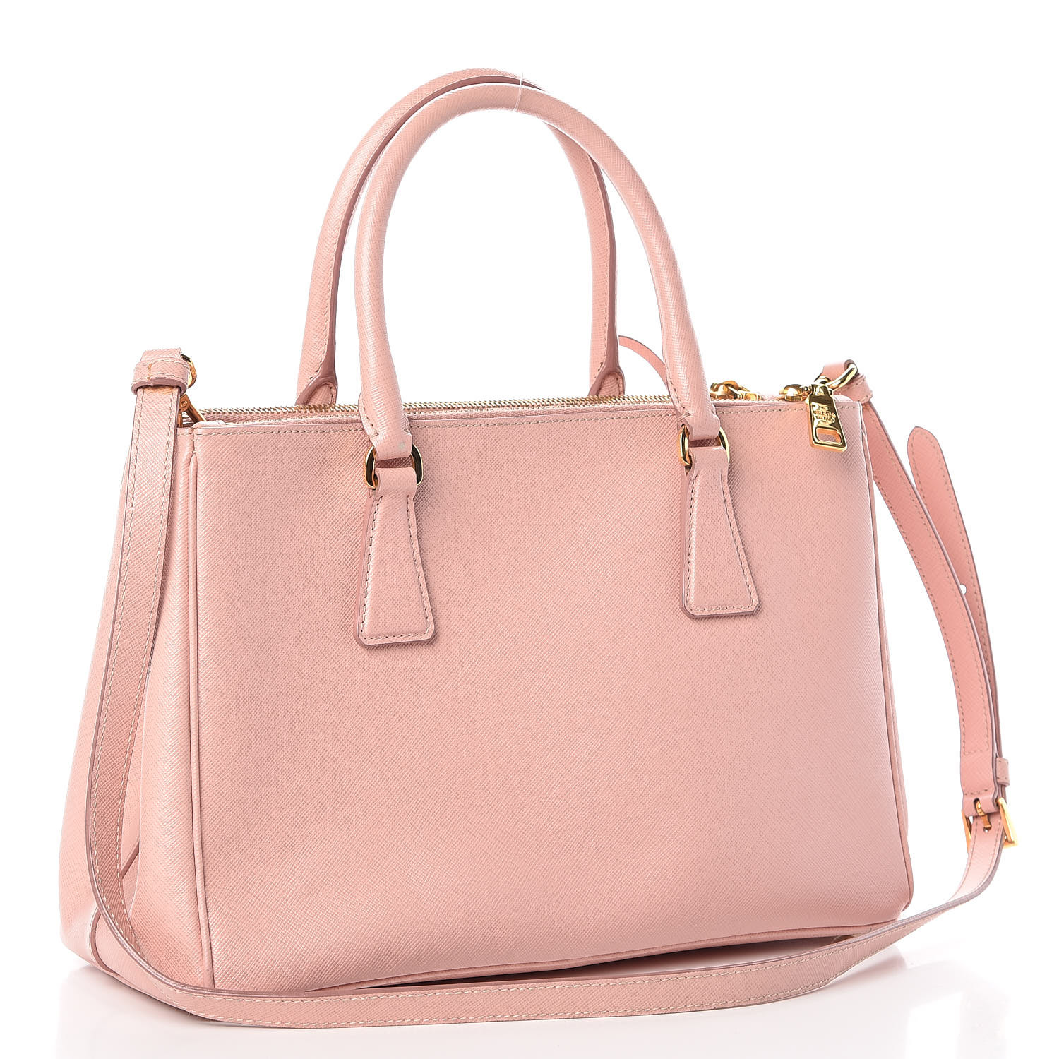 prada saffiano small double tote