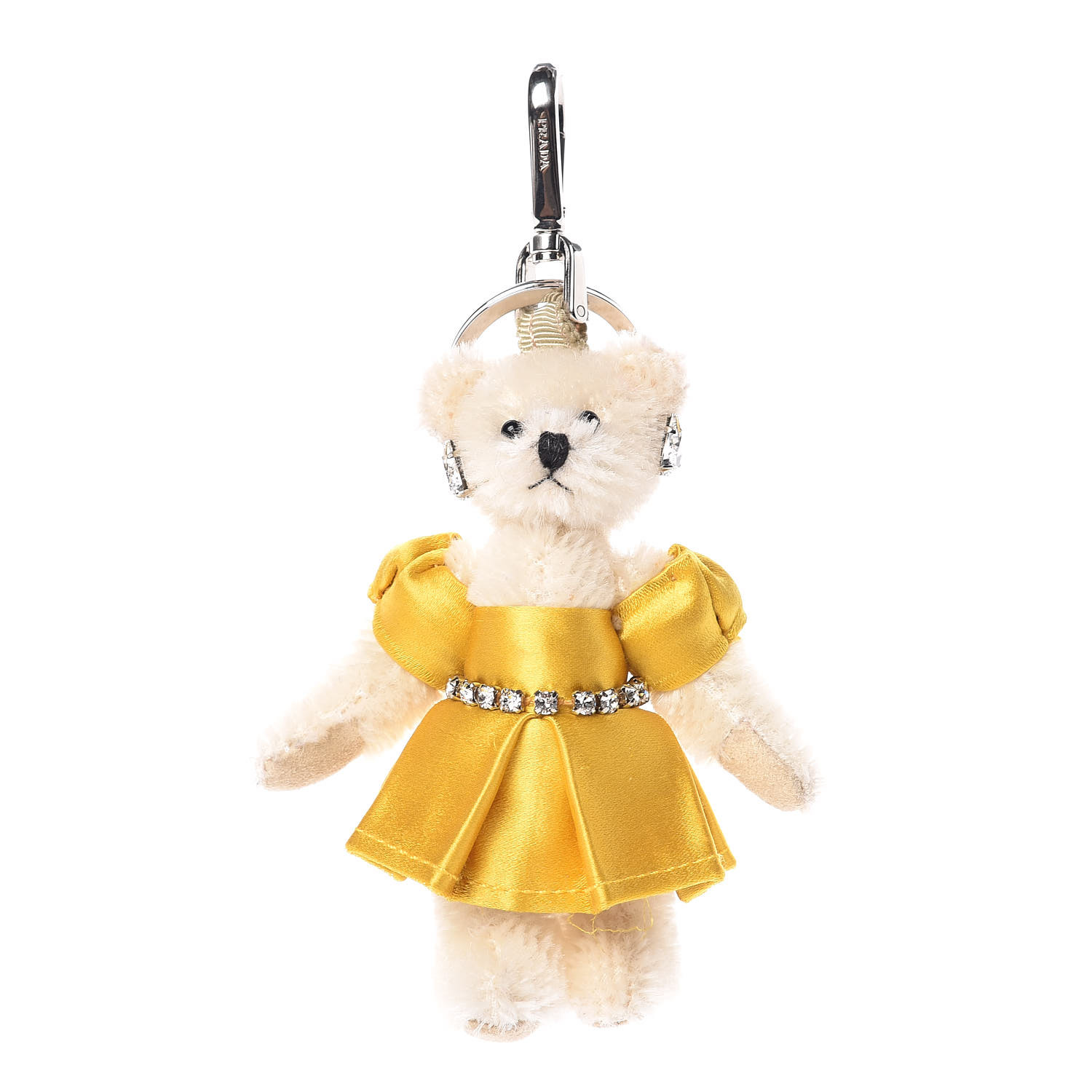 PRADA Crystal Trick Teddy Bear Keychain Charm 356698