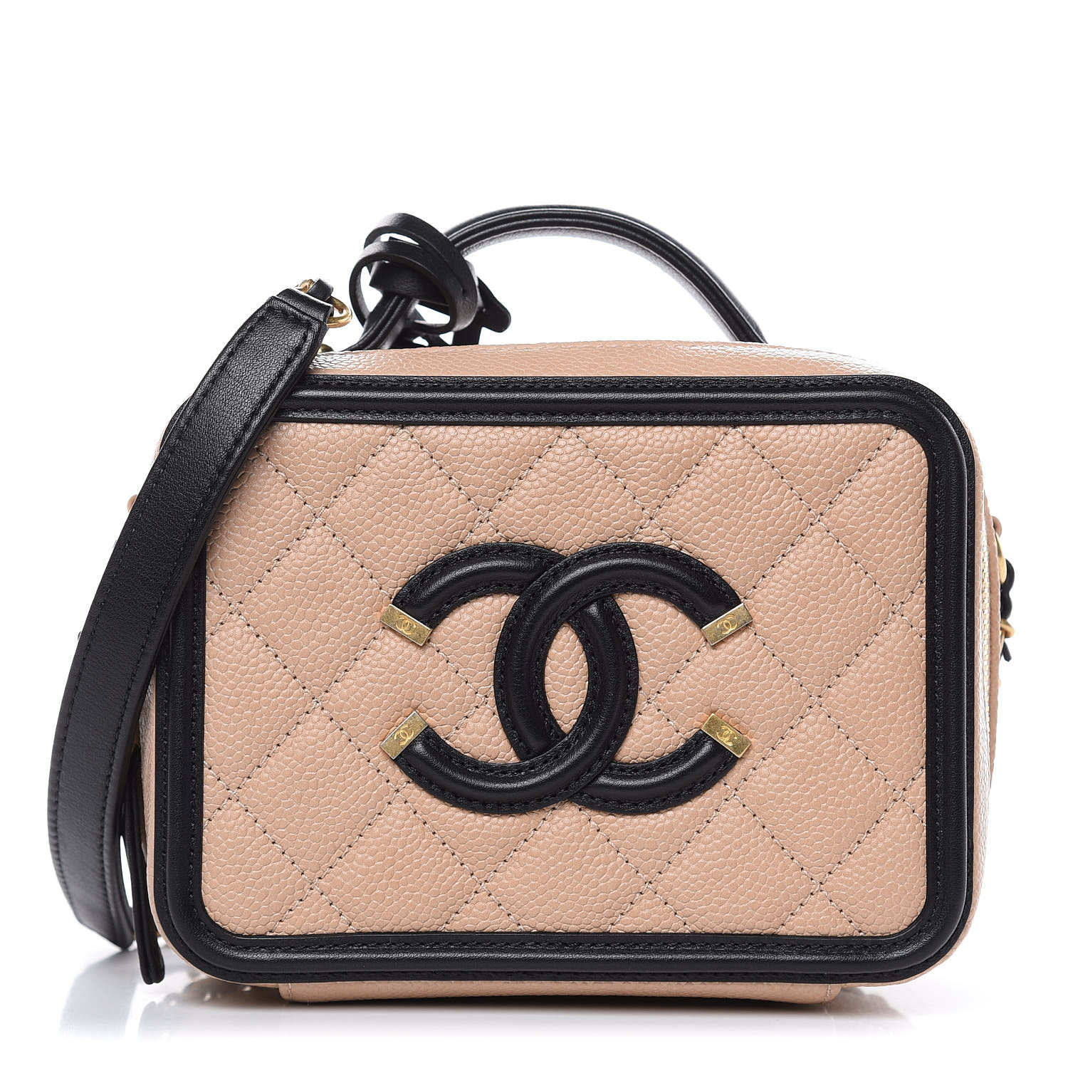 chanel caviar quilted small cc filigree vanity case