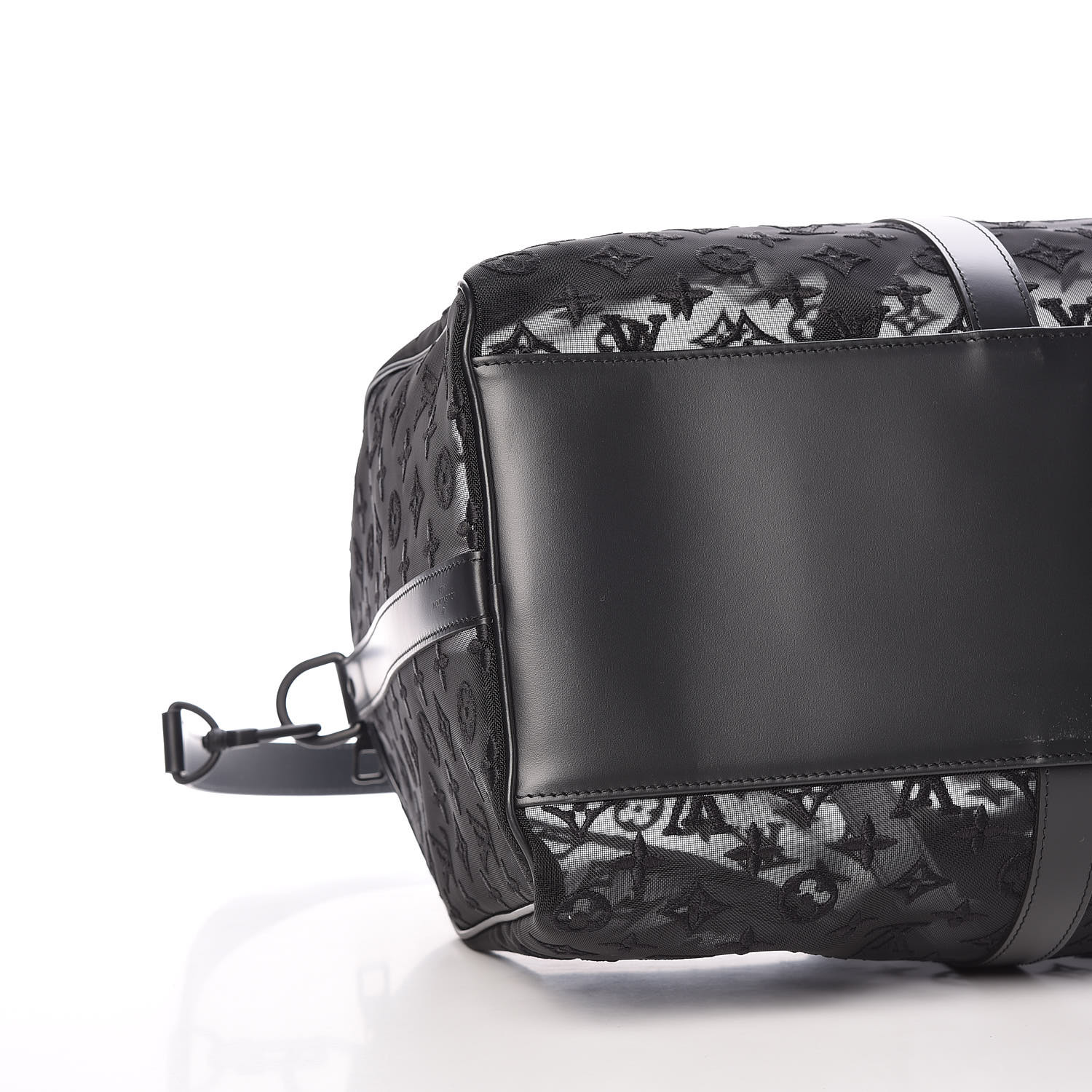 Louis Vuitton Keepall Bandouliere 50 Monogram Mesh Black See Through Travel  Bag