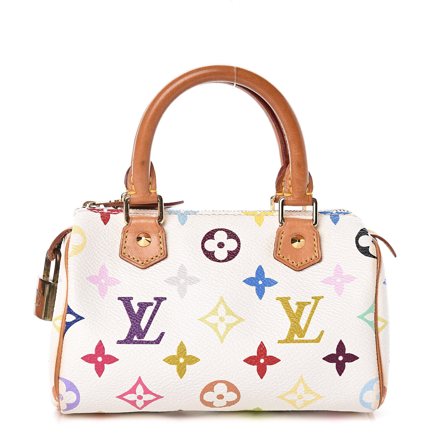 louis vuitton multicolor mini sac hl speedy bag white