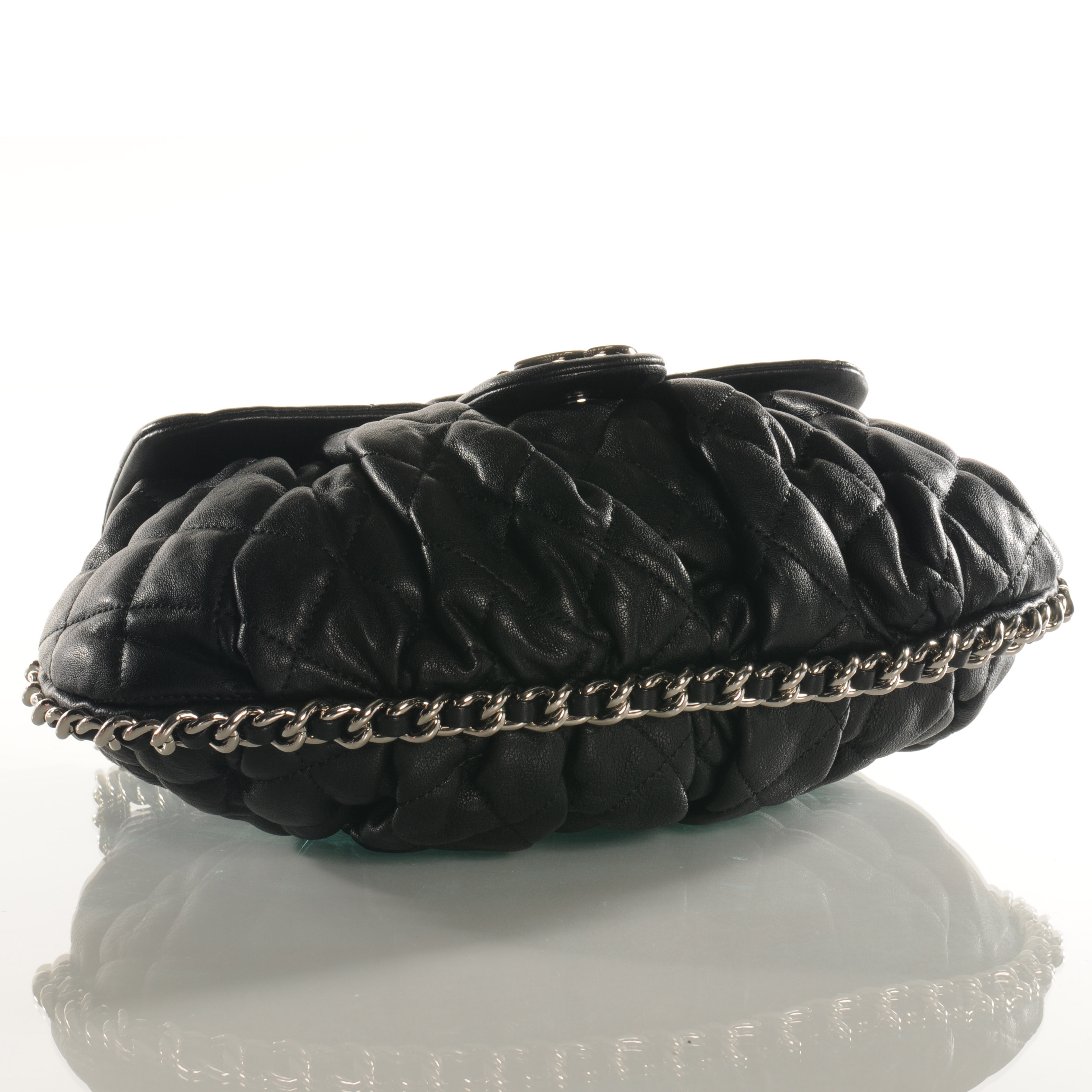 chanel black lambskin bag chunky chain price