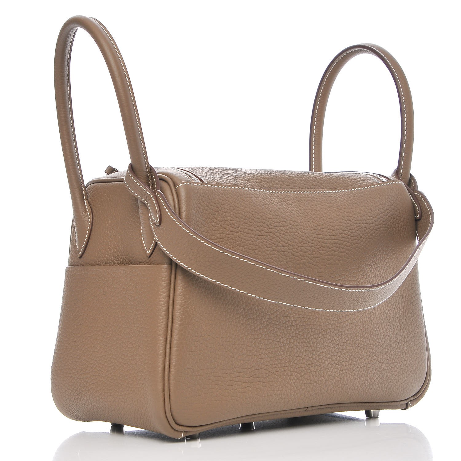 HERMES Taurillon Clemence Lindy 26 Etoupe 283302 | FASHIONPHILE