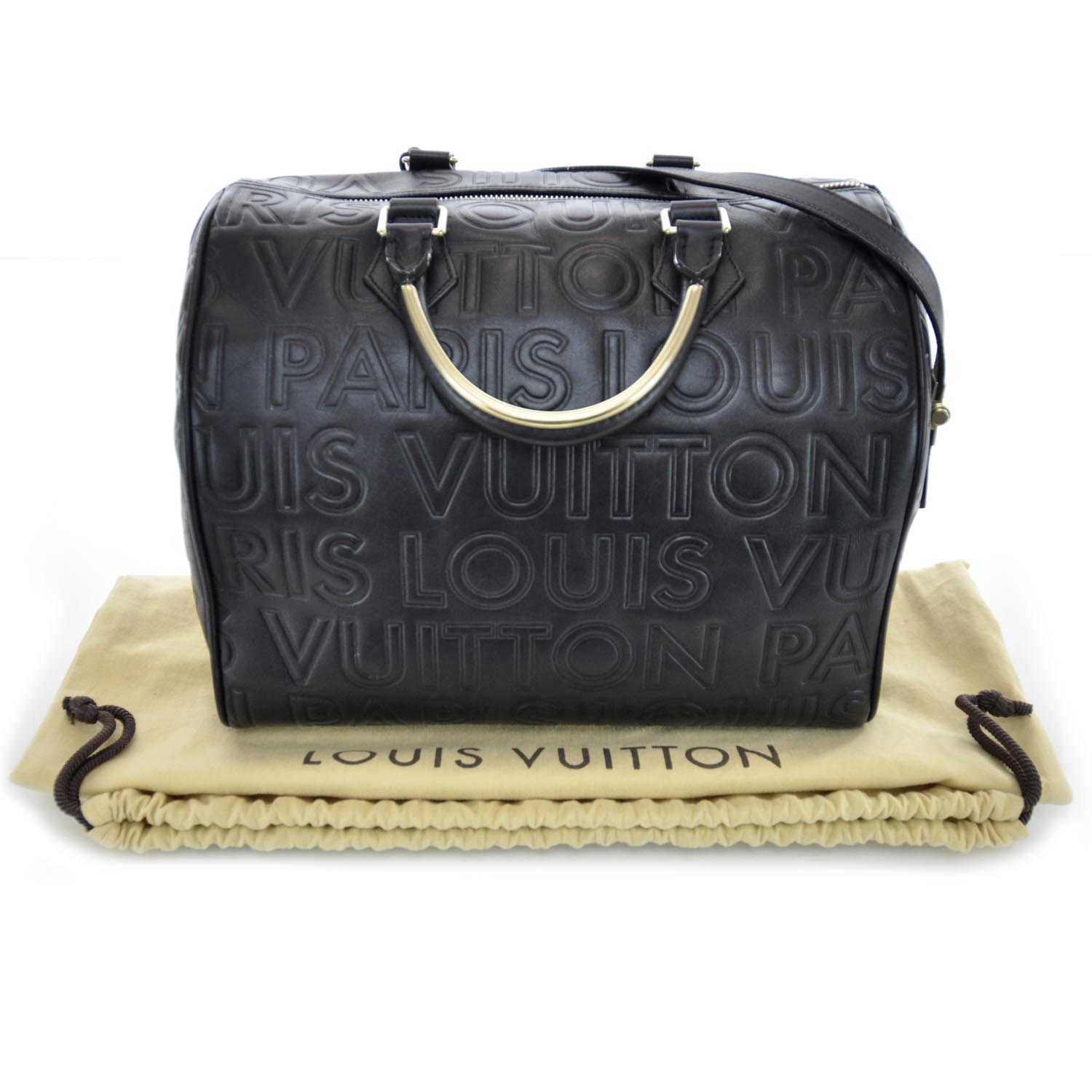 louis vuitton black embossed