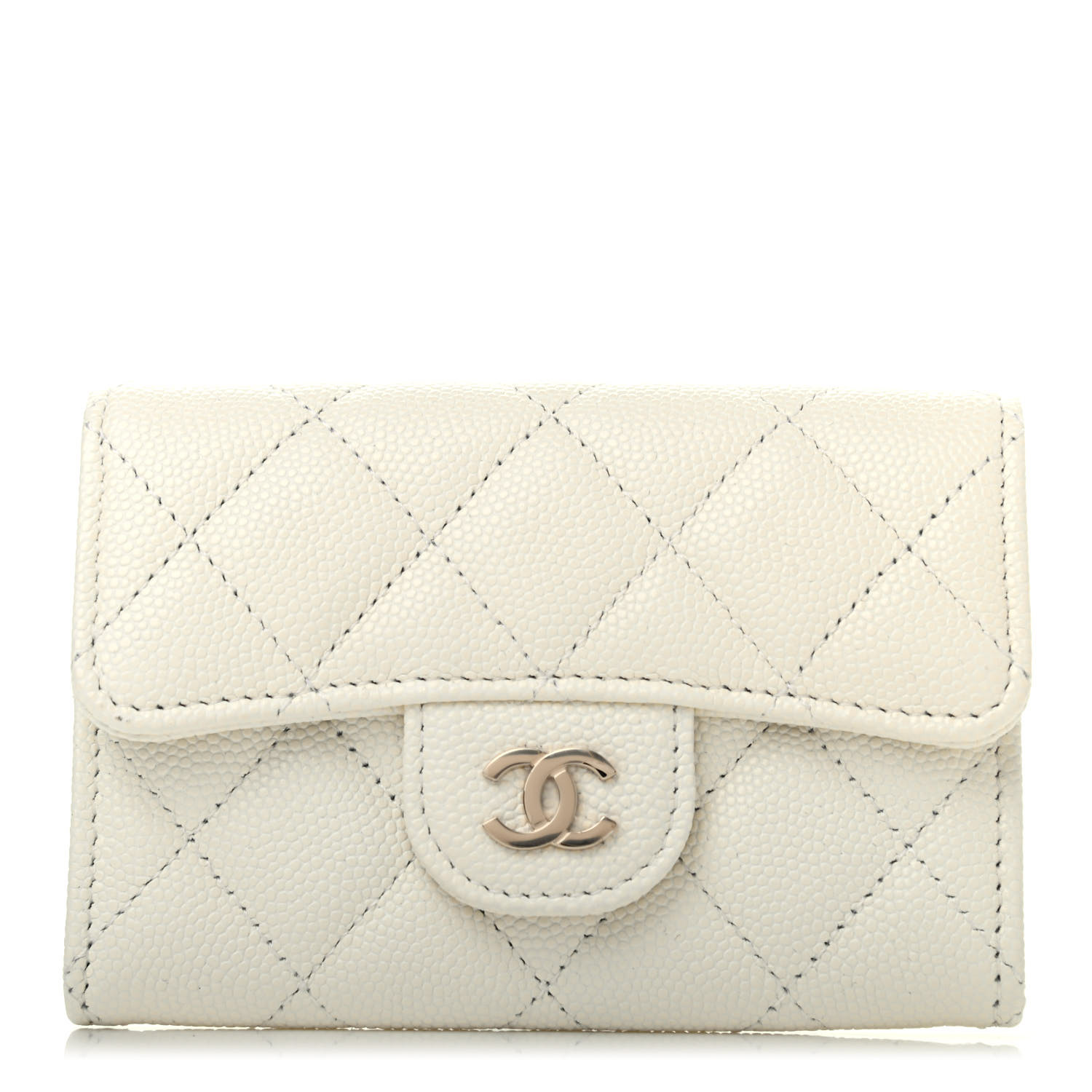 chanel white card holder