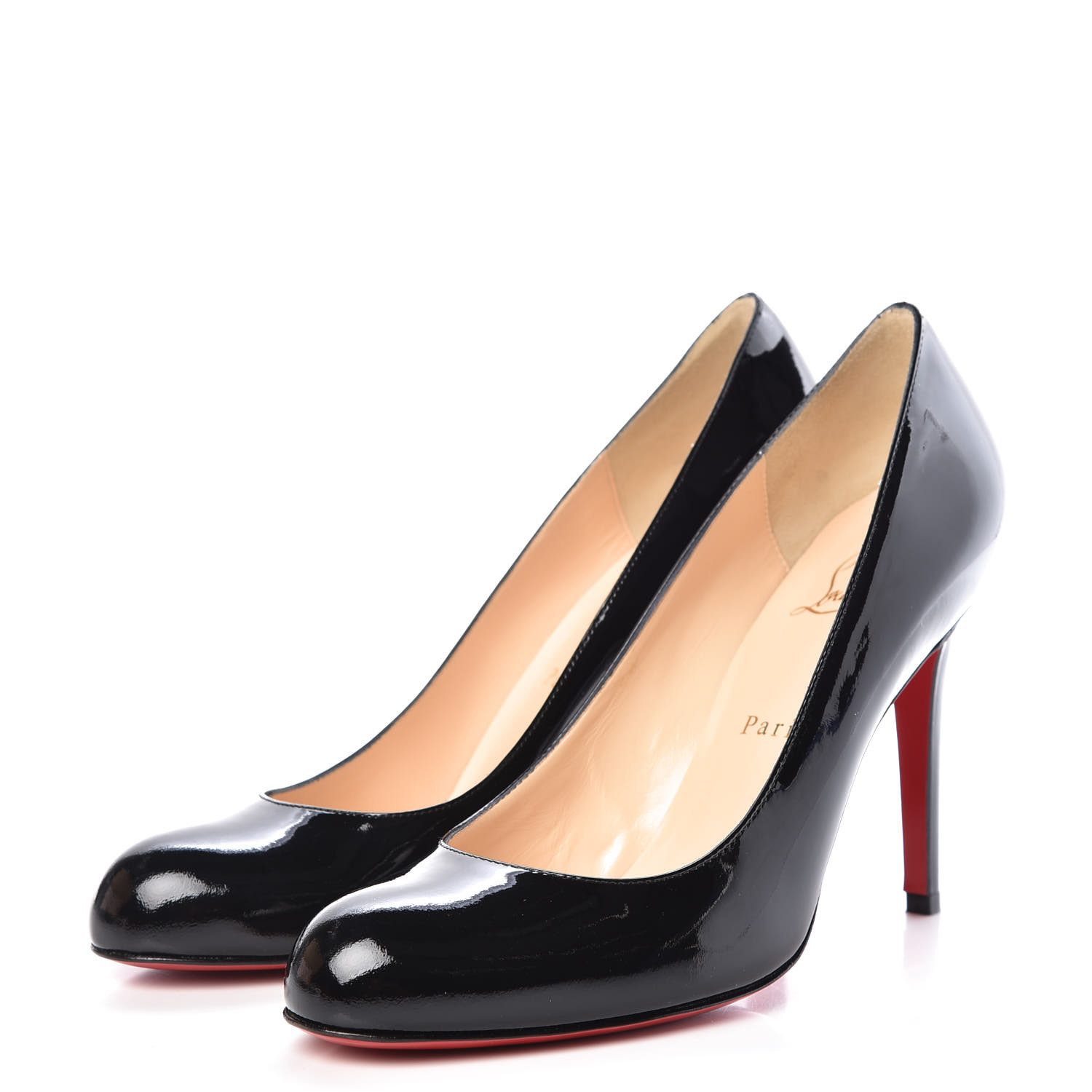 Christian Louboutin Patent Calf Simple 100 Pumps 39 Black 399320 7985