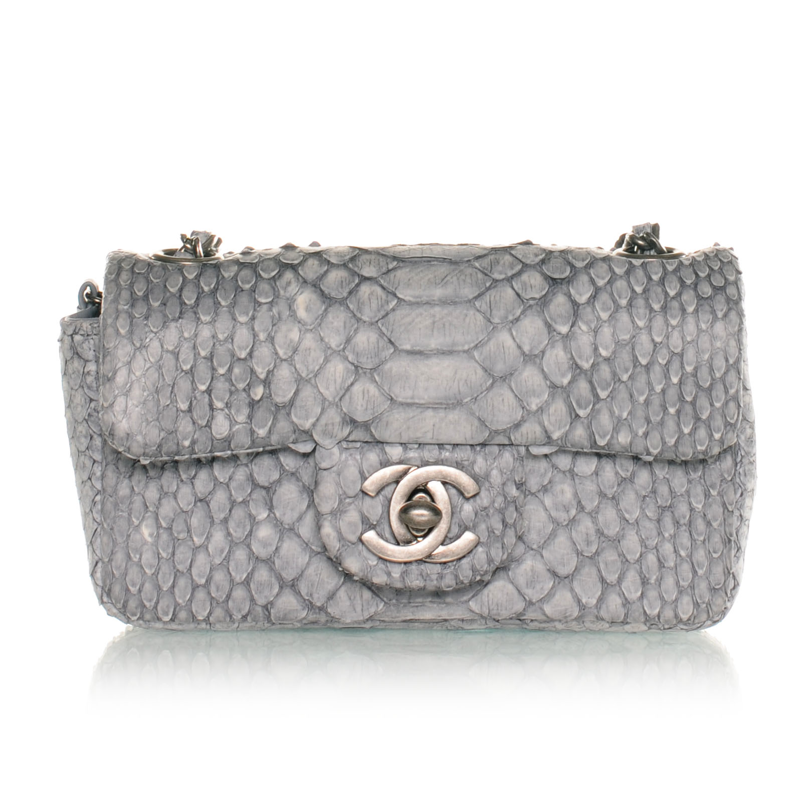 chanel mini flap bag grey