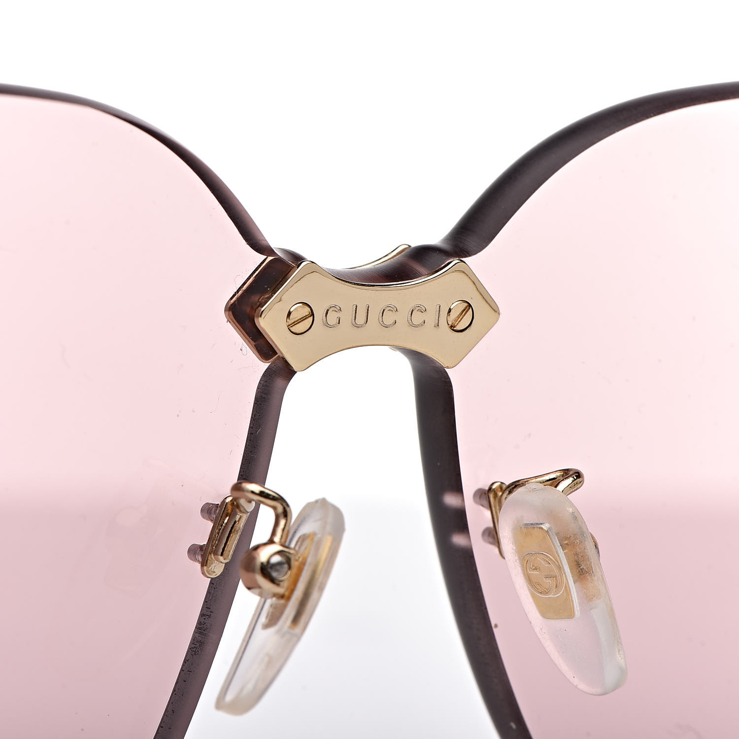 Gucci Rimless Sunglasses Gg0355s Gold Flash Pink 421537