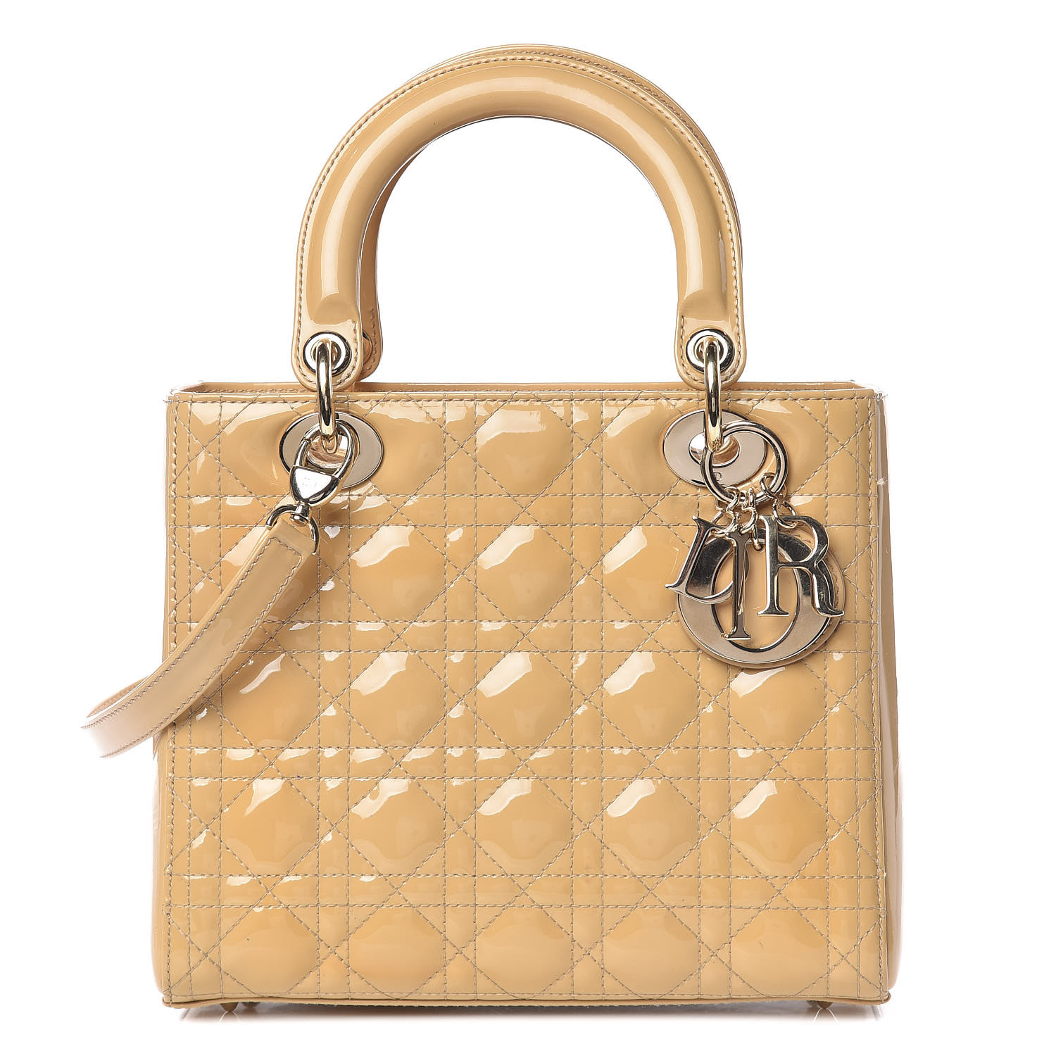 lady dior beige patent bag