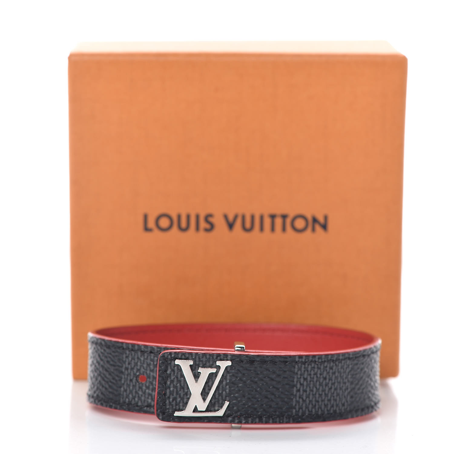 LOUIS VUITTON Monogram Eclipse LV Slim Bracelet 19 607722