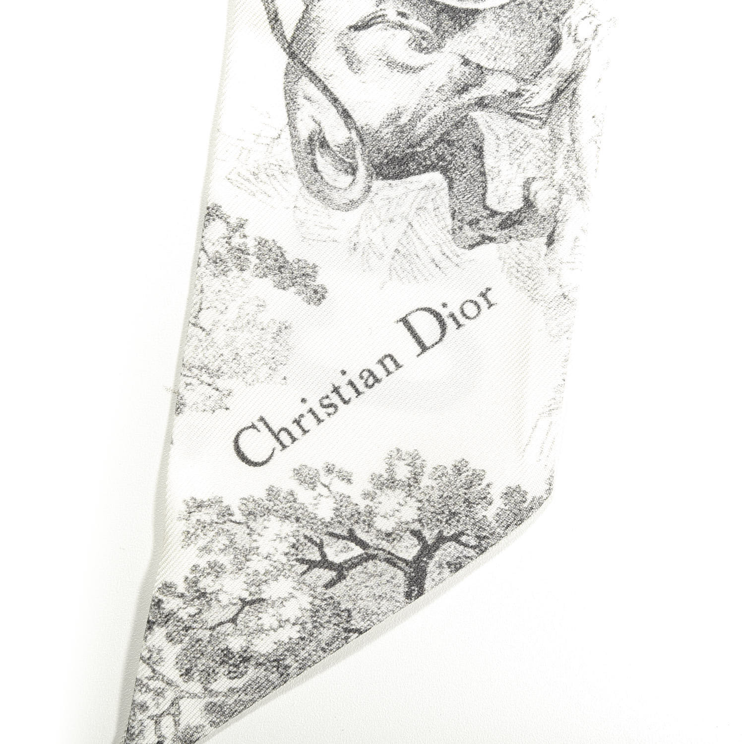 Christian Dior Silk Toile De Jouy Mitzah Scarf Green Fashionphile