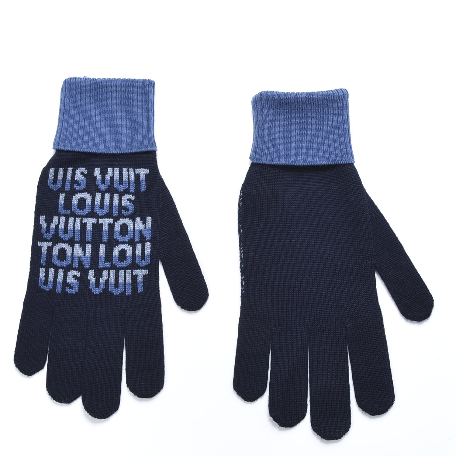 blue wool gloves