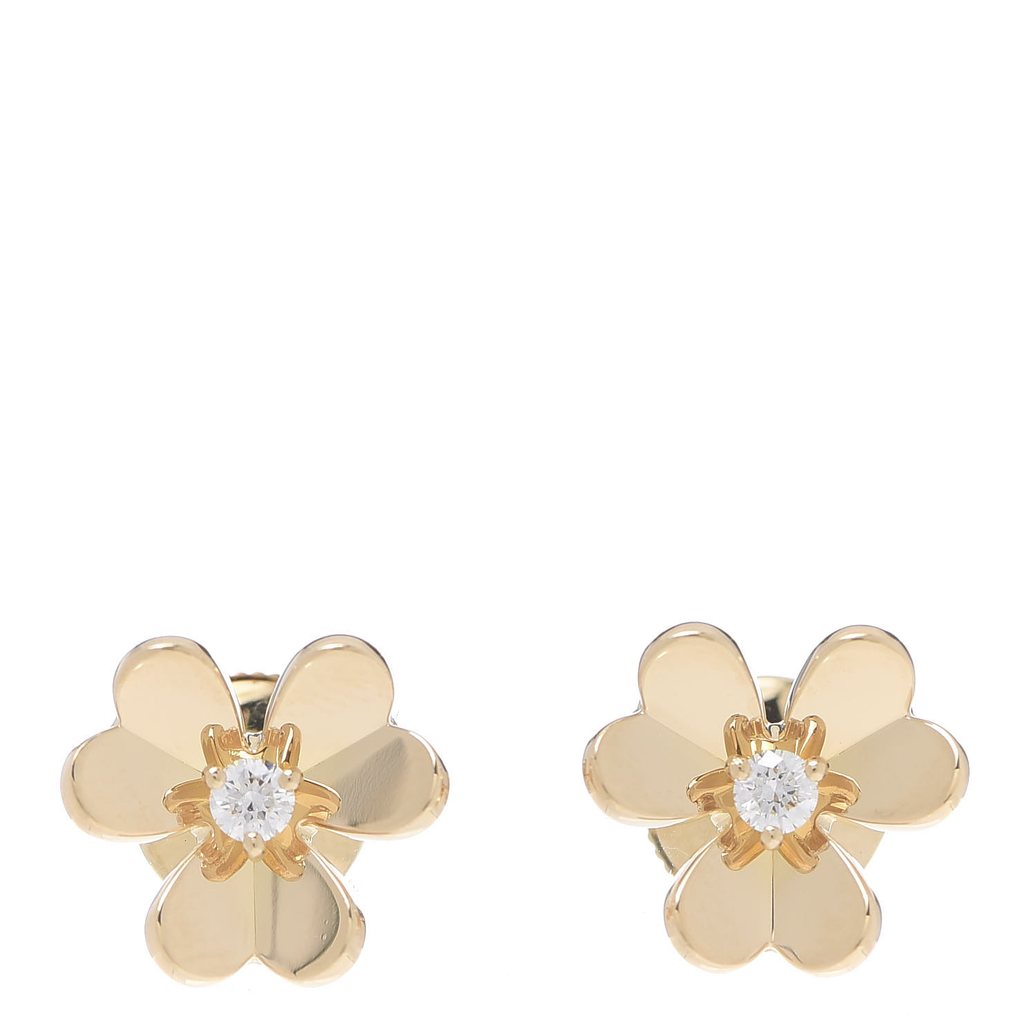 VAN CLEEF & ARPELS 18K Yellow Gold Diamond Mini Frivole Earrings 588382