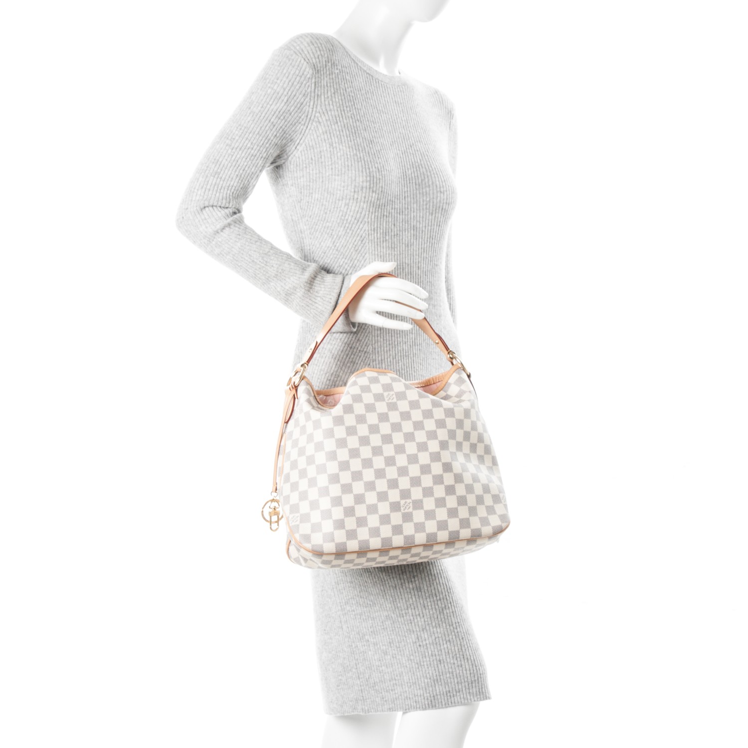 LOUIS VUITTON Damier Azur Delightful PM Rose Ballerine 178760