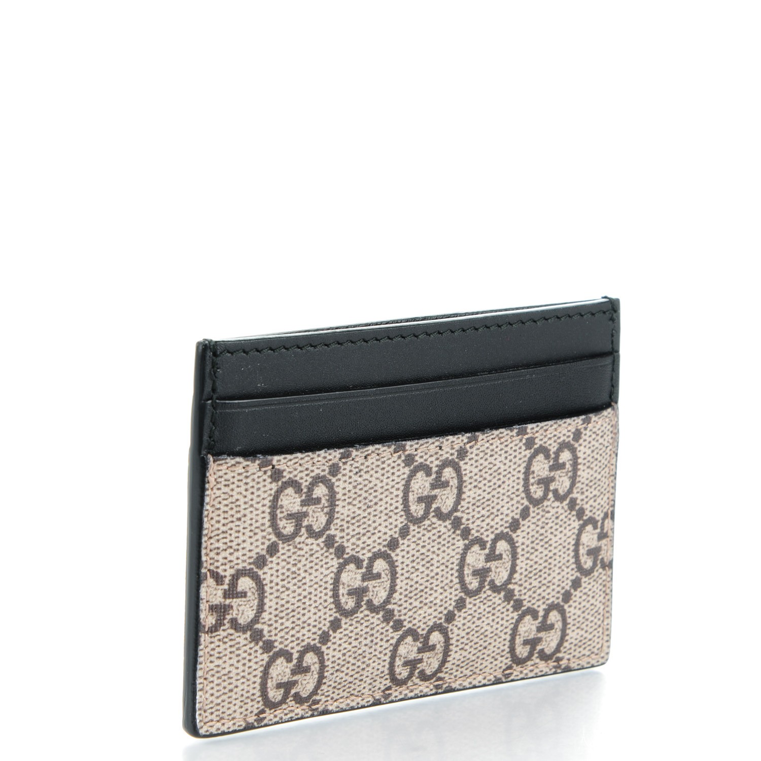 GUCCI GG Supreme Monogram Tiger Print Card Holder Black 157172 ...