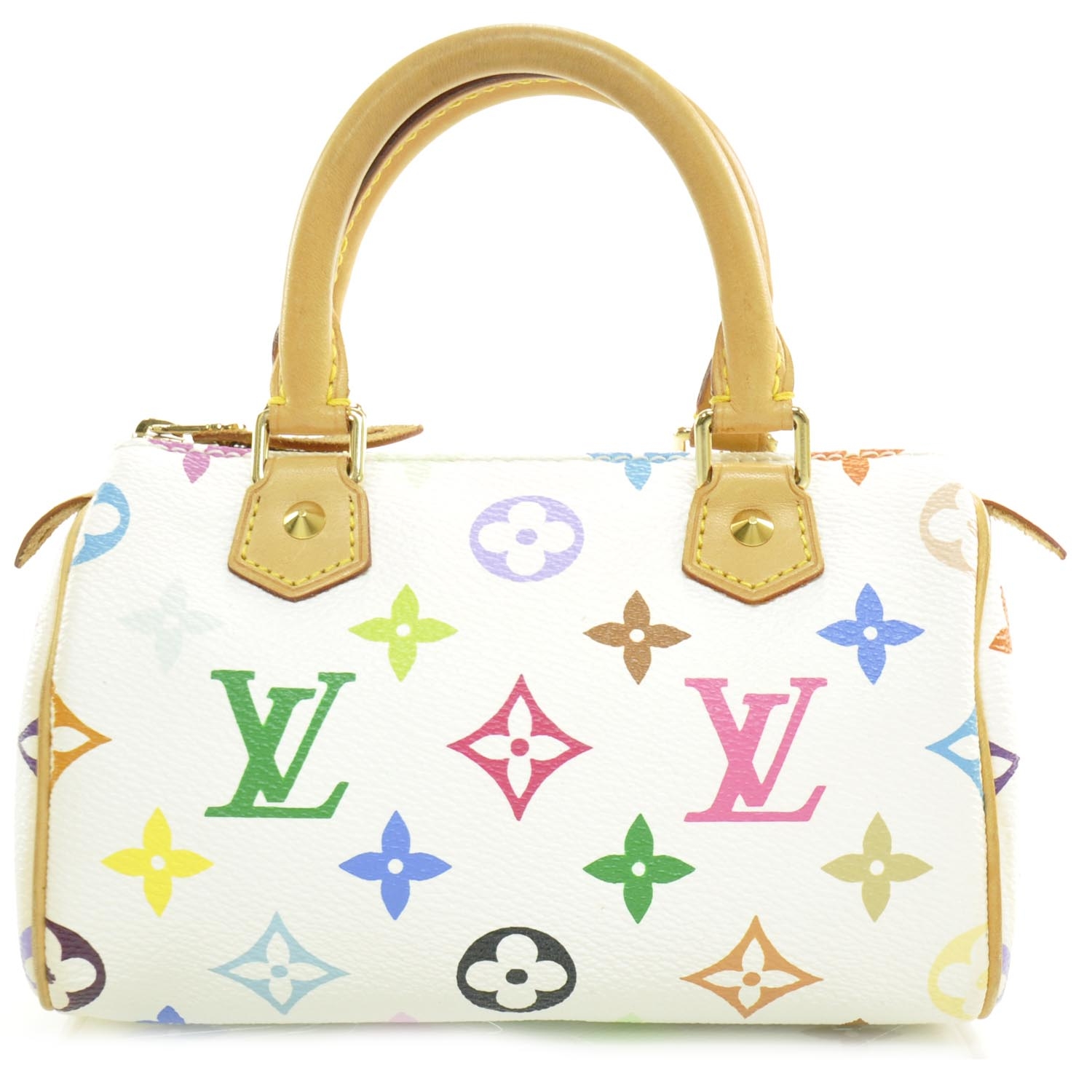 louis vuitton multicolor mini sac hl speedy bag white