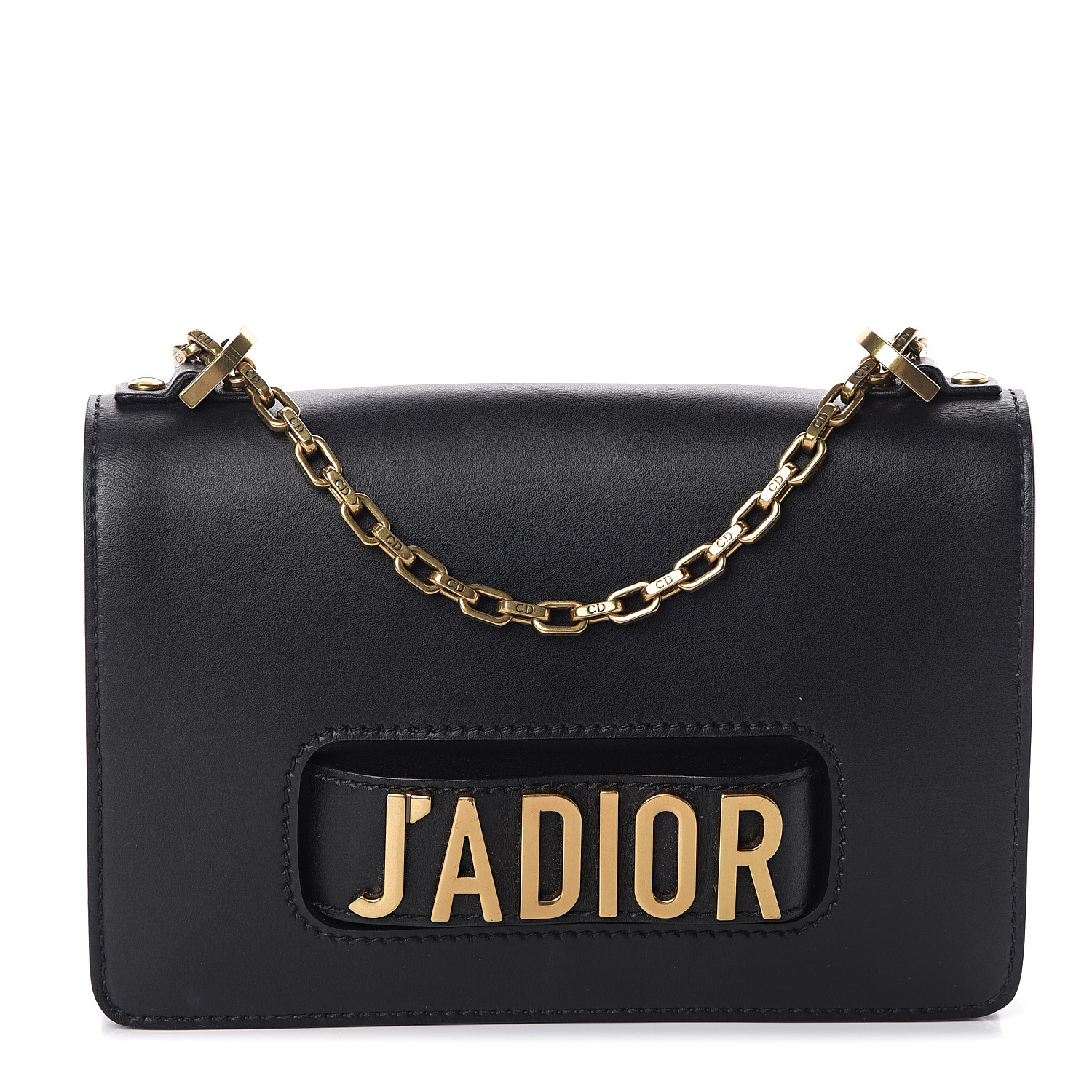 CHRISTIAN DIOR Calfskin J'Adior Chain Flap Bag Black 547705