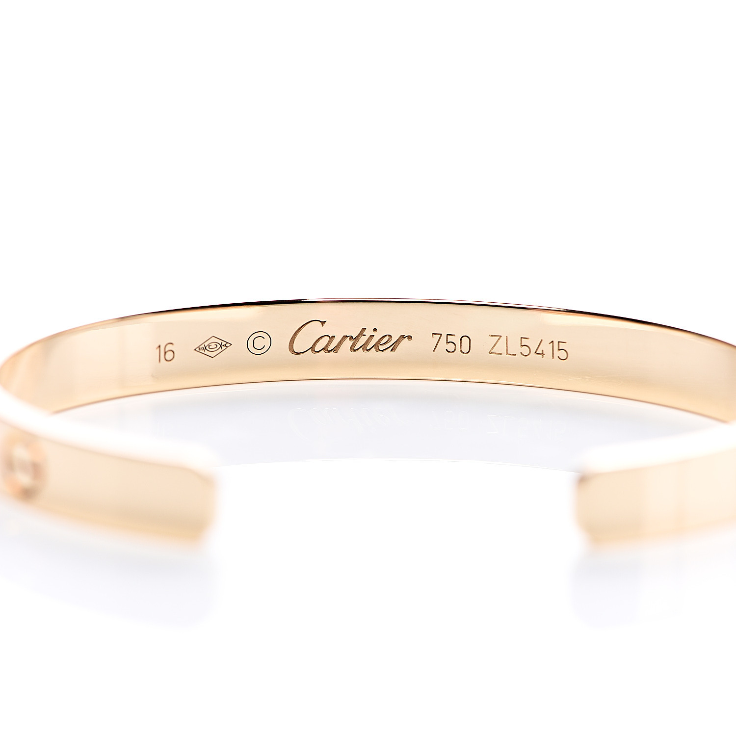  CARTIER  18K Yellow Gold LOVE Open Bracelet 16  548217 