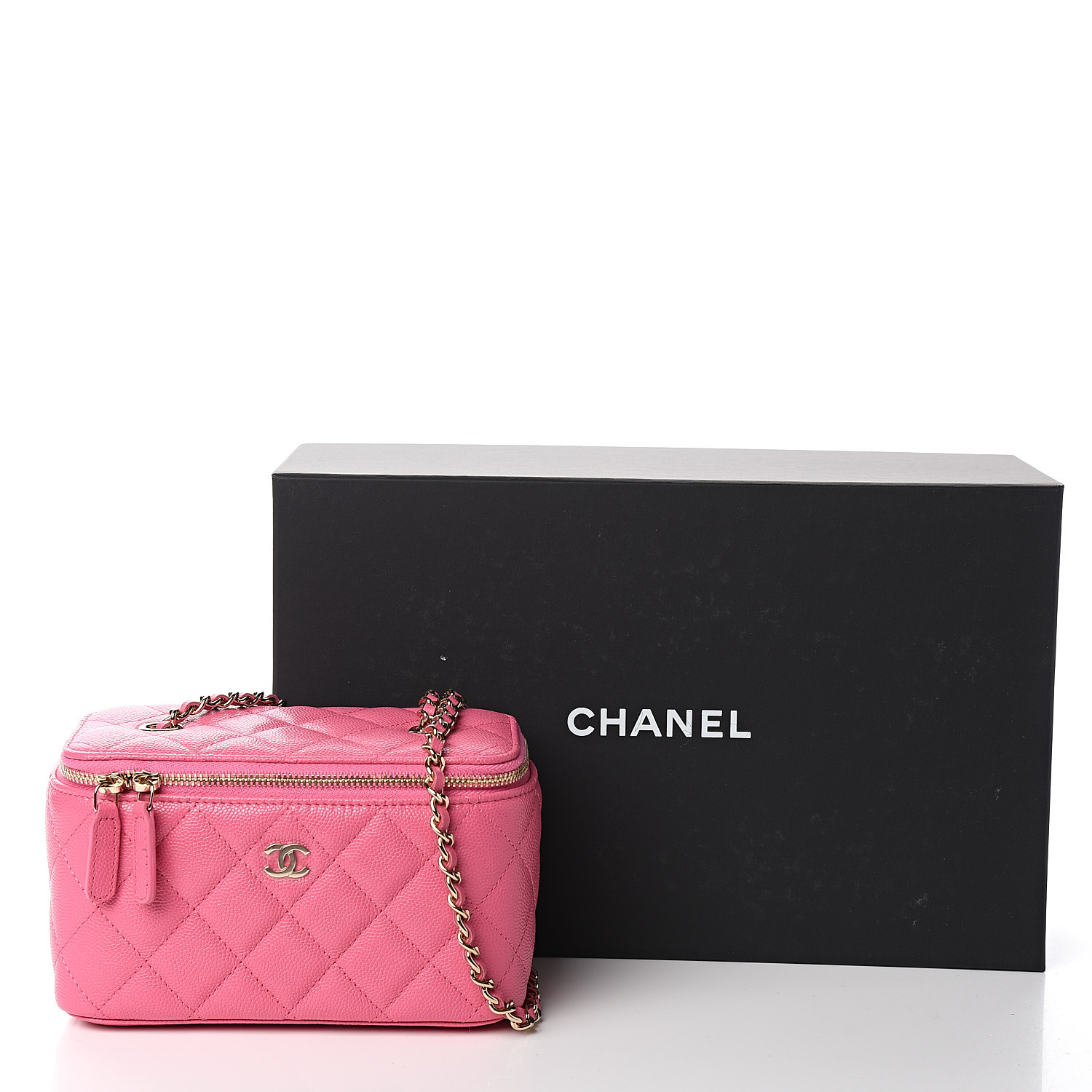 chanel small vanity case with classic chain